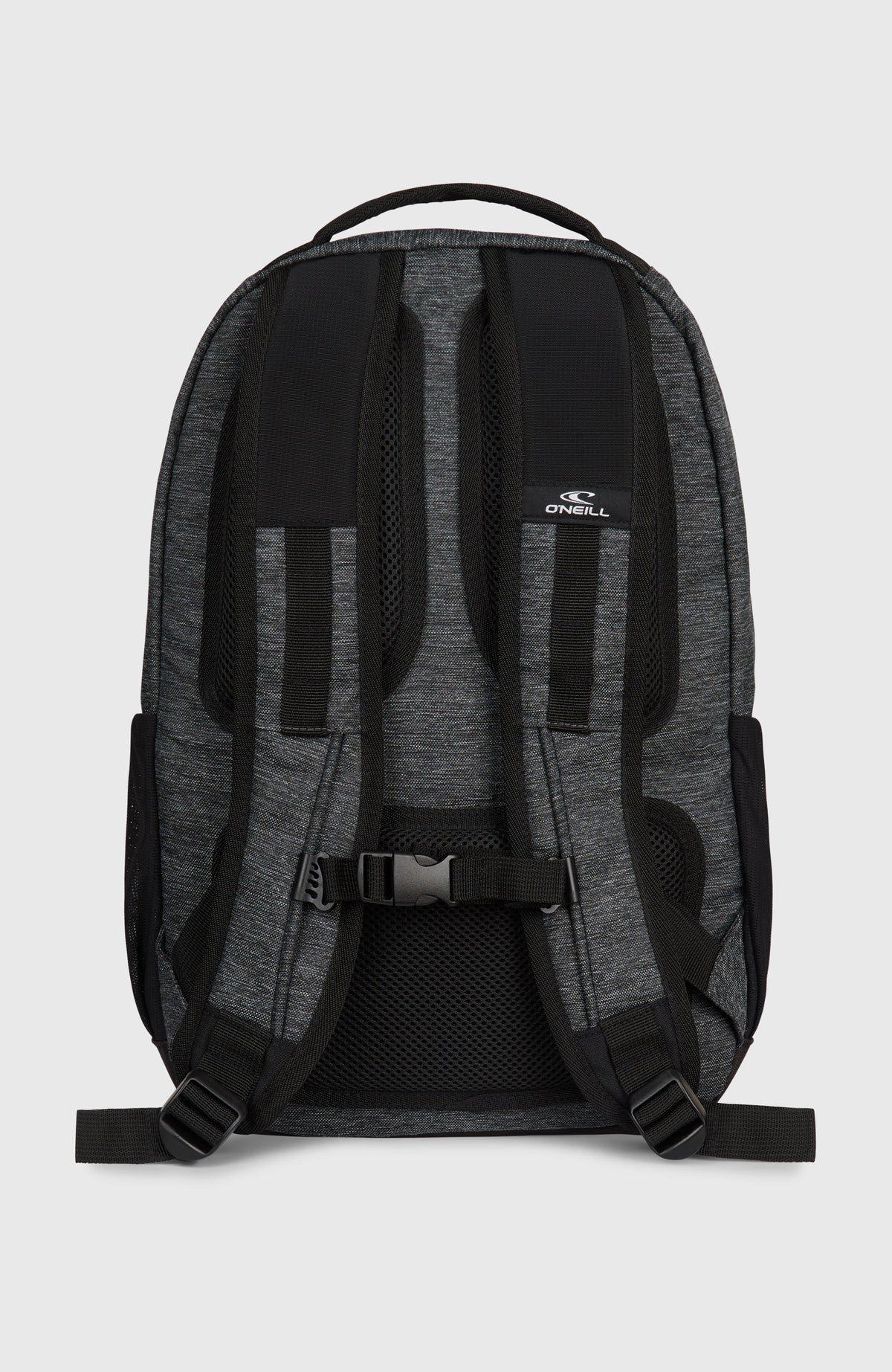 President 26L Rucksack, grau, freigestellt von hinten, gepolsterte Schultergurte und verstellbarer Brustgurt