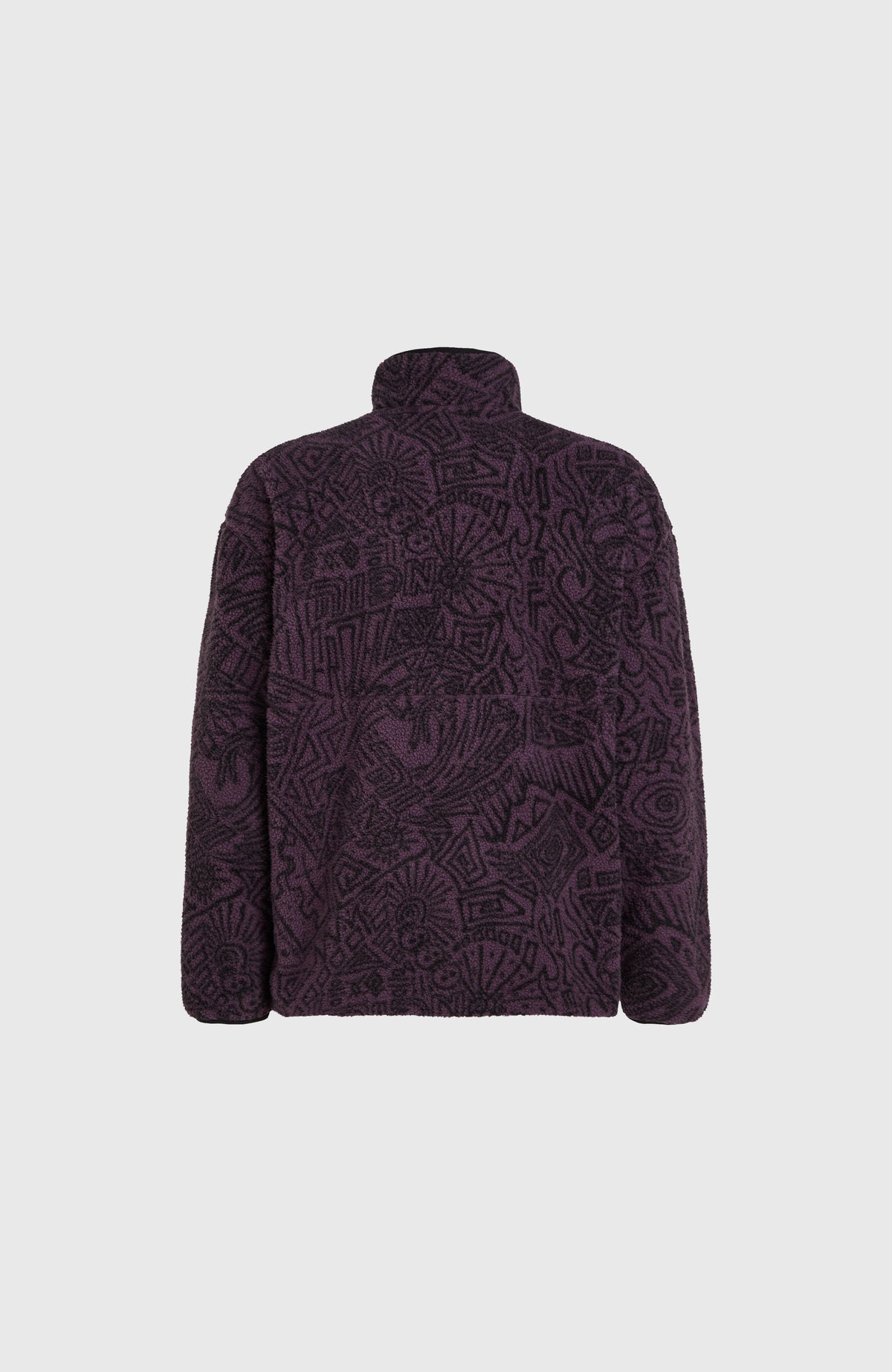 Flauschiger Surf Heroes Fleecepullover mit Halbreißverschluss | Black/Purple Sketcheritage