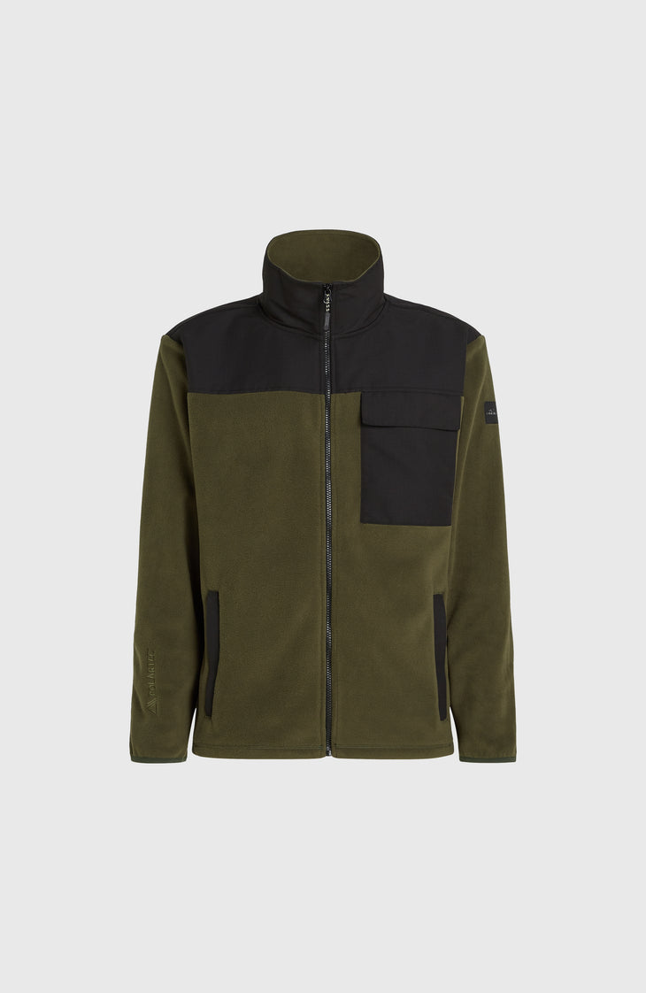 Utility Polartec® 200 Fleecejacke mit Reißverschluss | Forest Night Colour Block