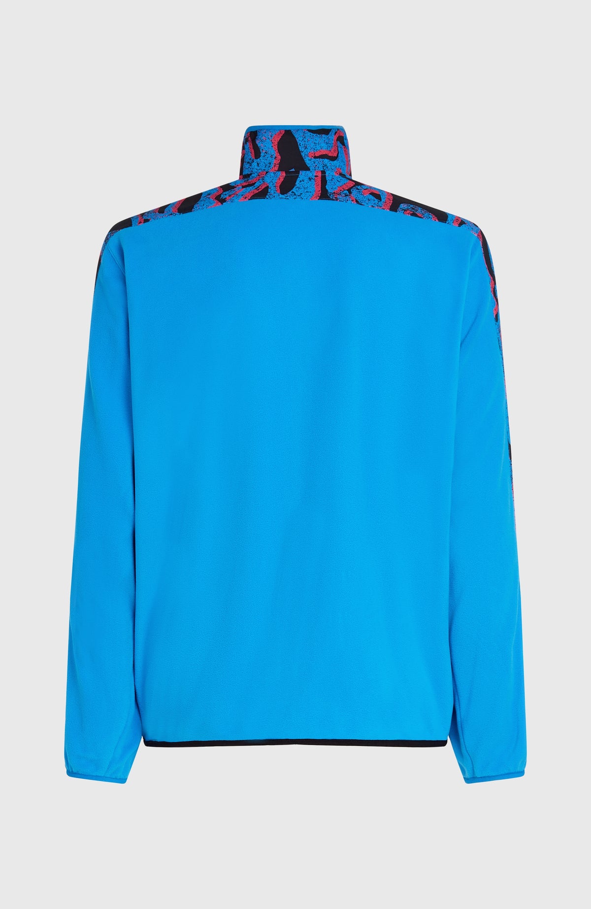 FWC'Play Polartec® Fleecejacke für Herren, pink mit Muster in Blau und Schwarz, freigestellt von hinten