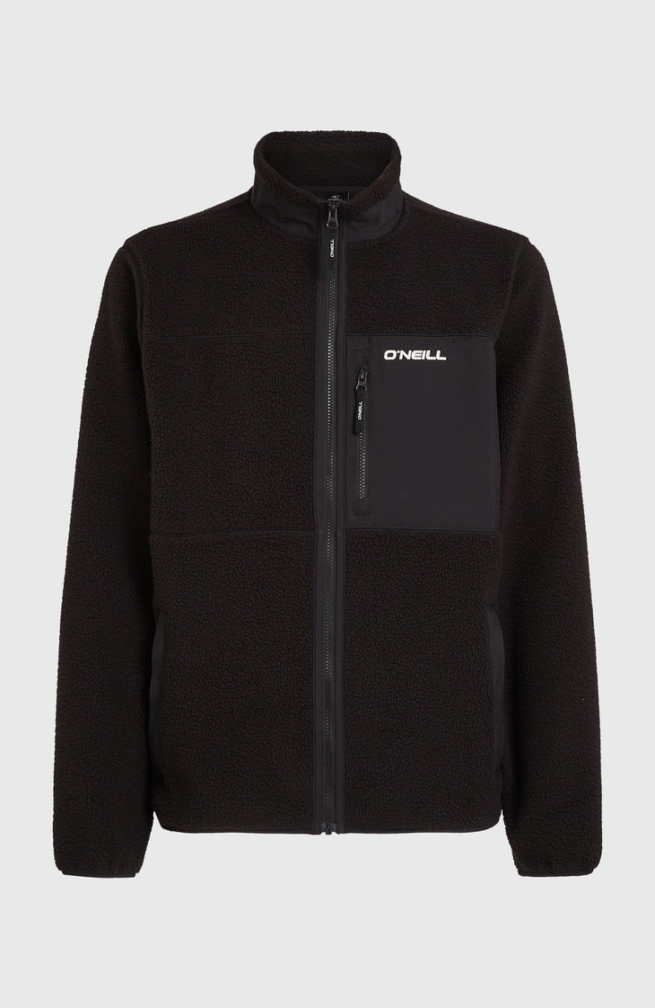 Flauschige Must-Have Fleecejacke mit Reißverschluss | Black Out