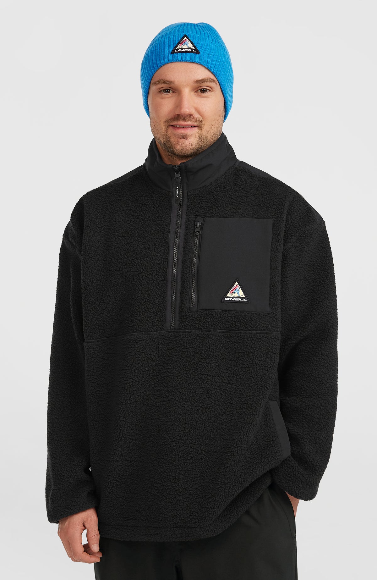 O'Neill FWC'Play Hyperfleece Pullover für Herren, schwarz, Vorderansicht am Model