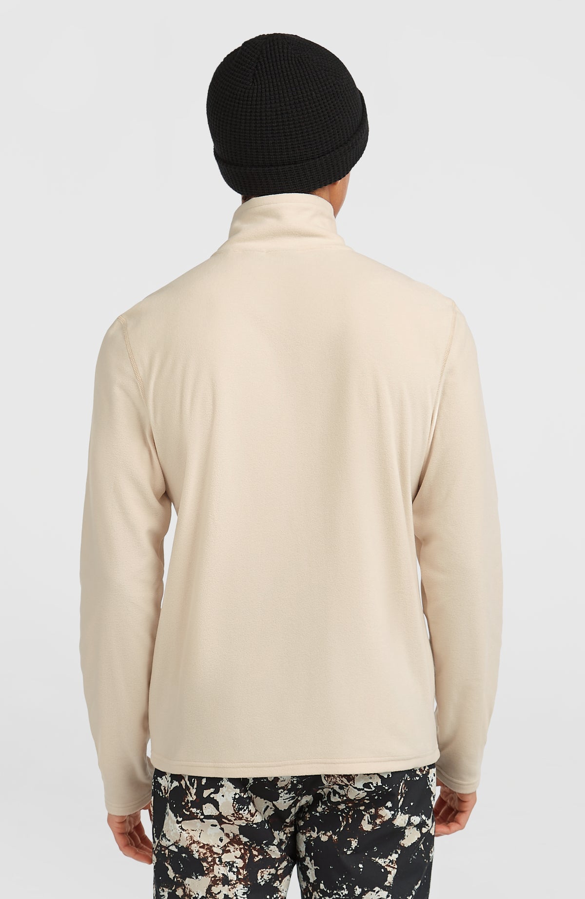 FWC'Cruz Jack's Fleecejacke für Herren, beige, Rückansicht getragen am Model mit Stehkragen