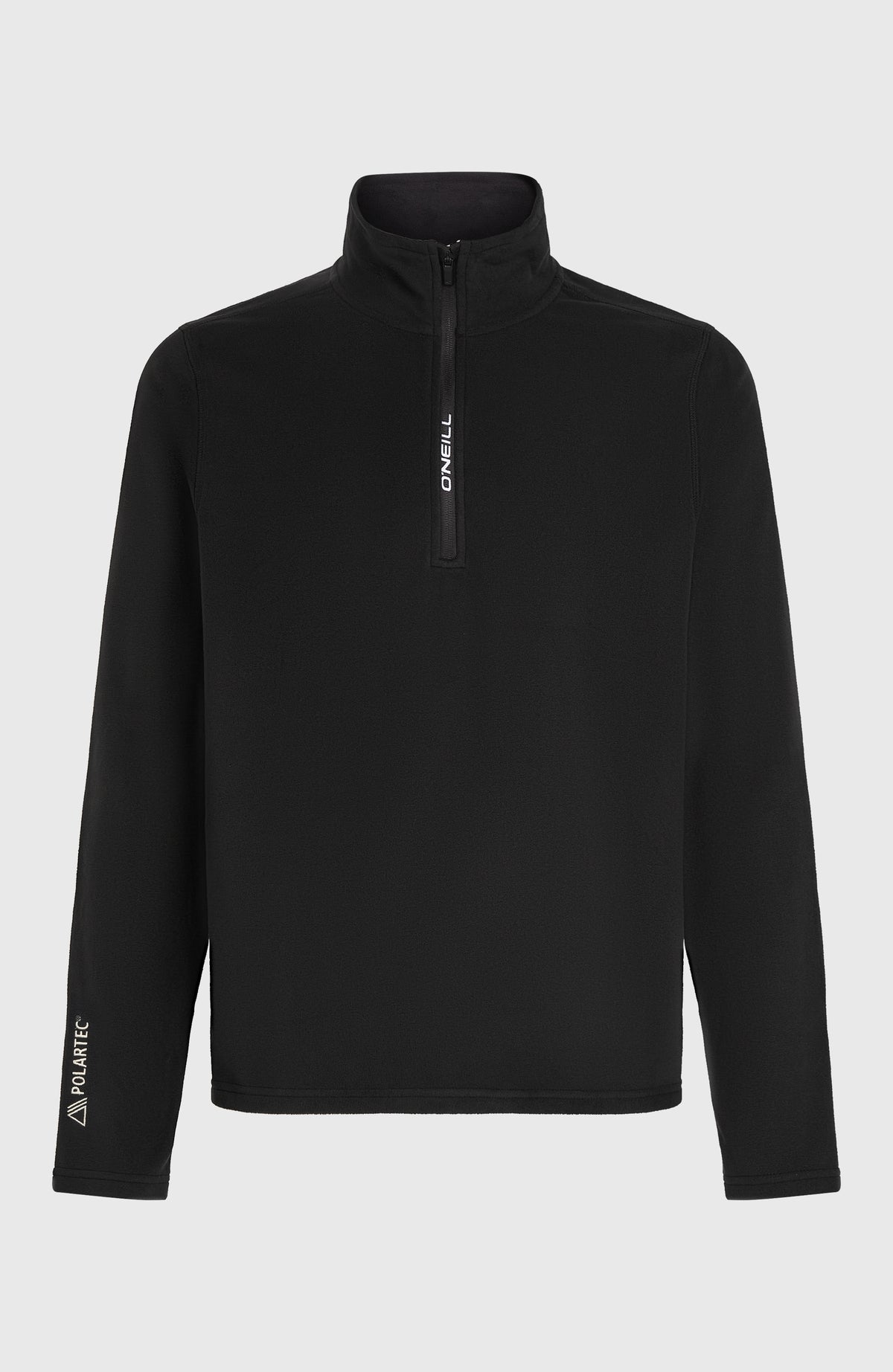 FWC'Cruz Jack's Fleecepullover für Herren, schwarz, freigestellt von vorne mit Halbreißverschluss