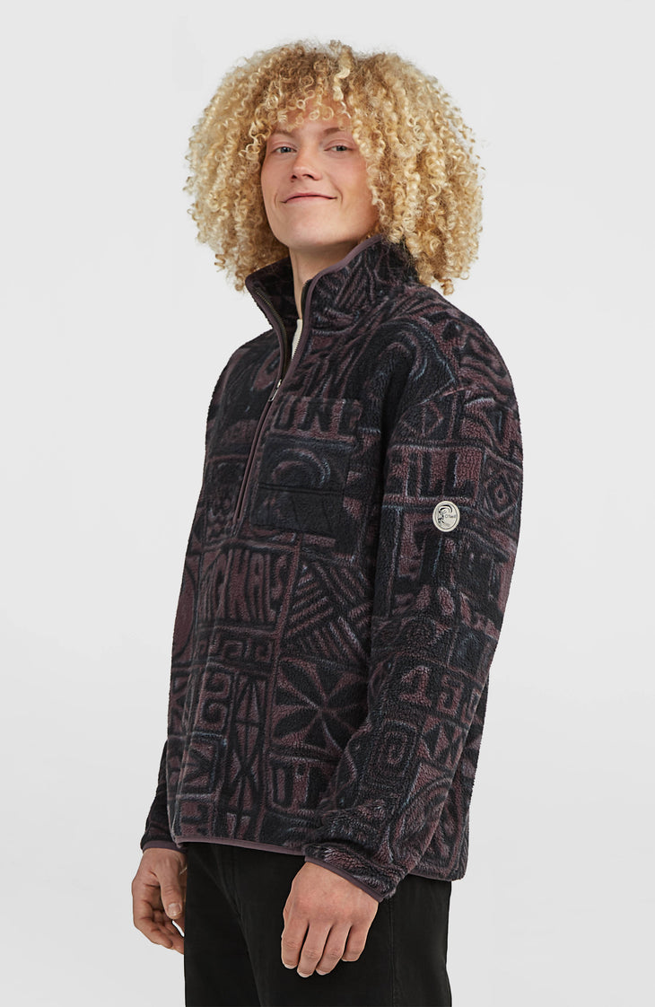 O'Riginals Fleecepullover mit Halbreißverschluss | Purple Stamps