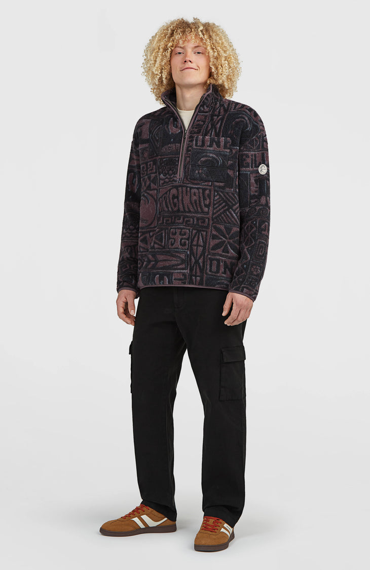 O'Riginals Fleecepullover mit Halbreißverschluss | Purple Stamps