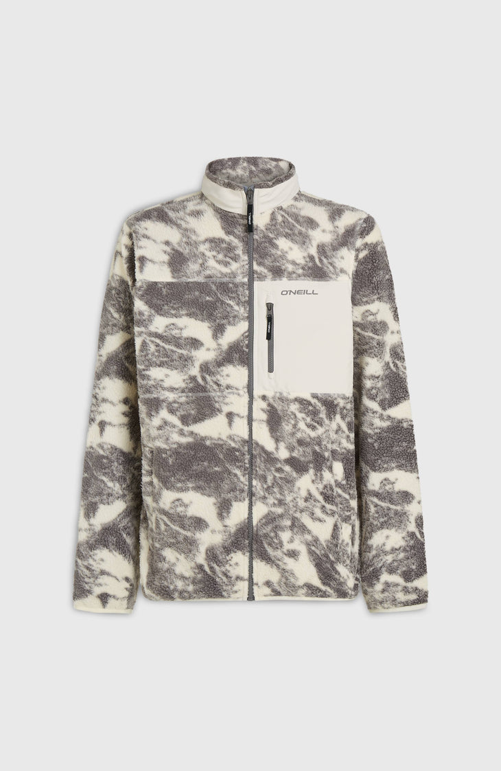 Flauschige Must-Have Fleecejacke mit Reißverschluss | Grey Mountain Landscape