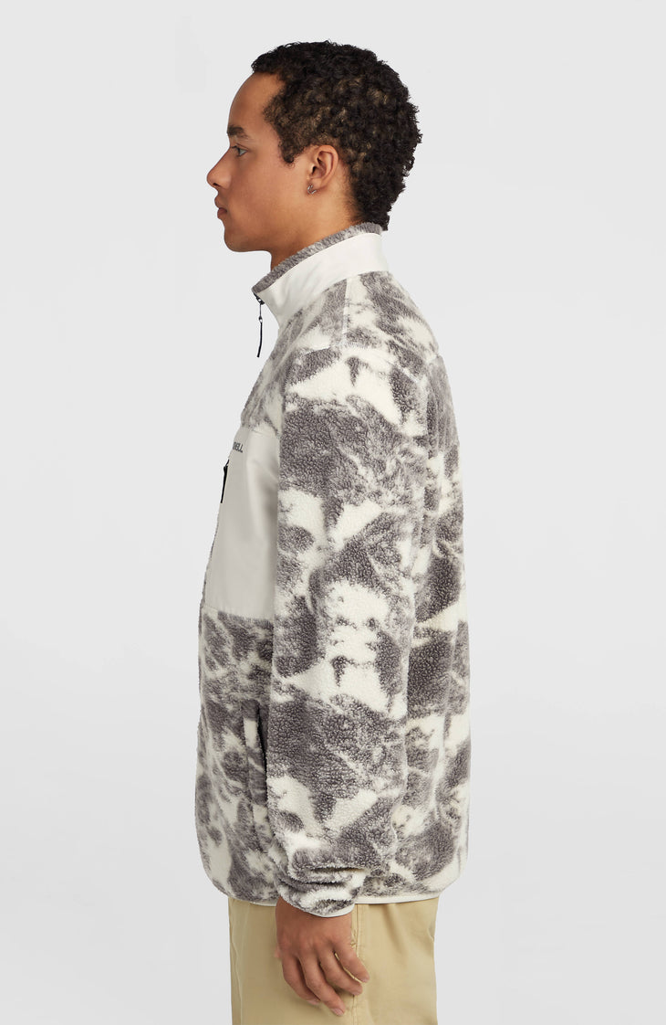 Flauschige Must-Have Fleecejacke mit Reißverschluss | Grey Mountain Landscape