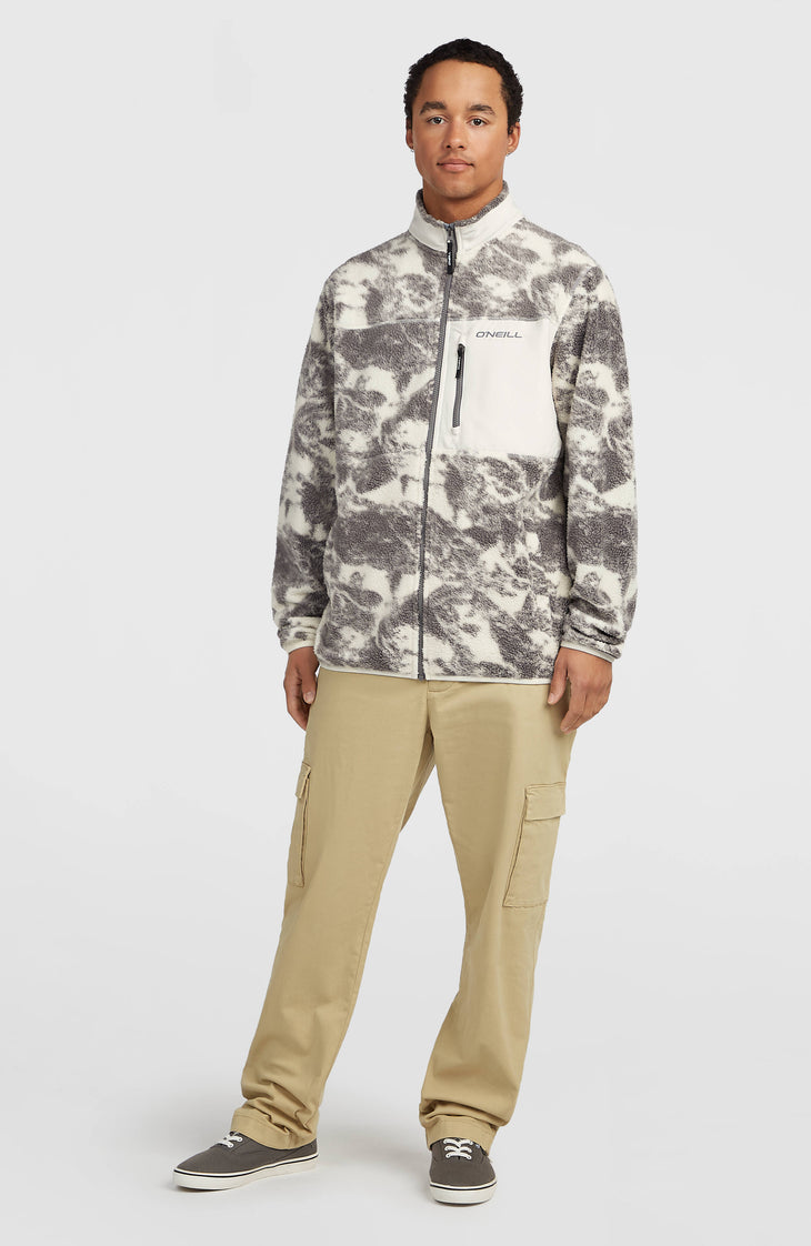 Flauschige Must-Have Fleecejacke mit Reißverschluss | Grey Mountain Landscape