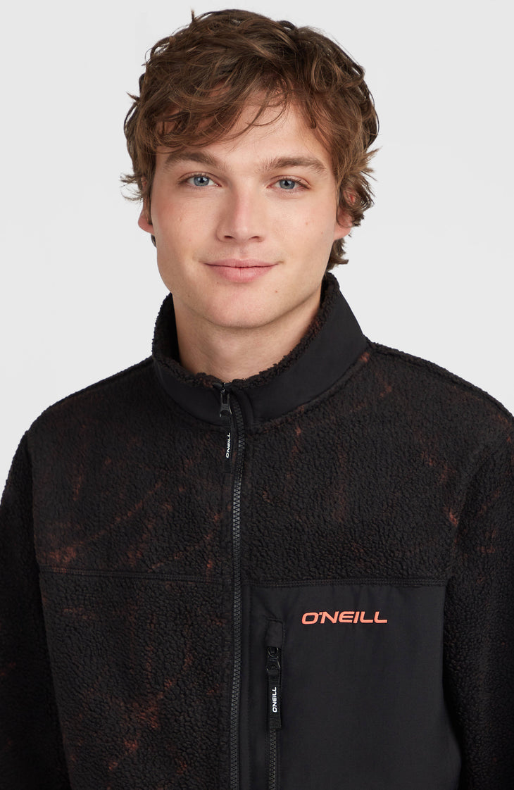 Flauschige Must-Have Fleecejacke mit Reißverschluss | Black Basalt
