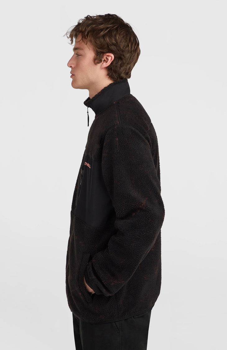 Flauschige Must-Have Fleecejacke mit Reißverschluss | Black Basalt