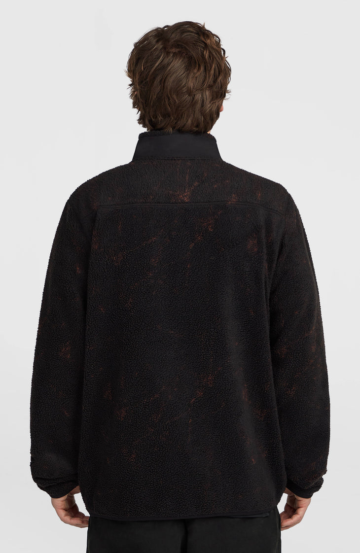 Flauschige Must-Have Fleecejacke mit Reißverschluss | Black Basalt