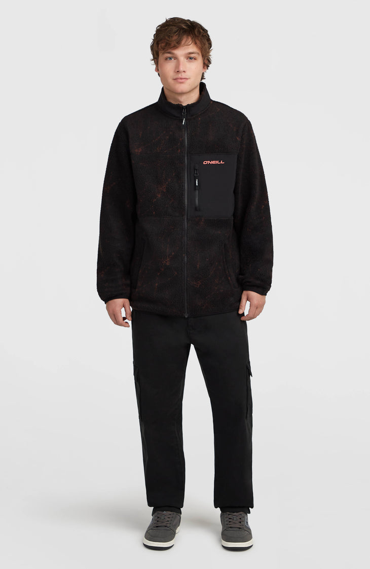 Flauschige Must-Have Fleecejacke mit Reißverschluss | Black Basalt