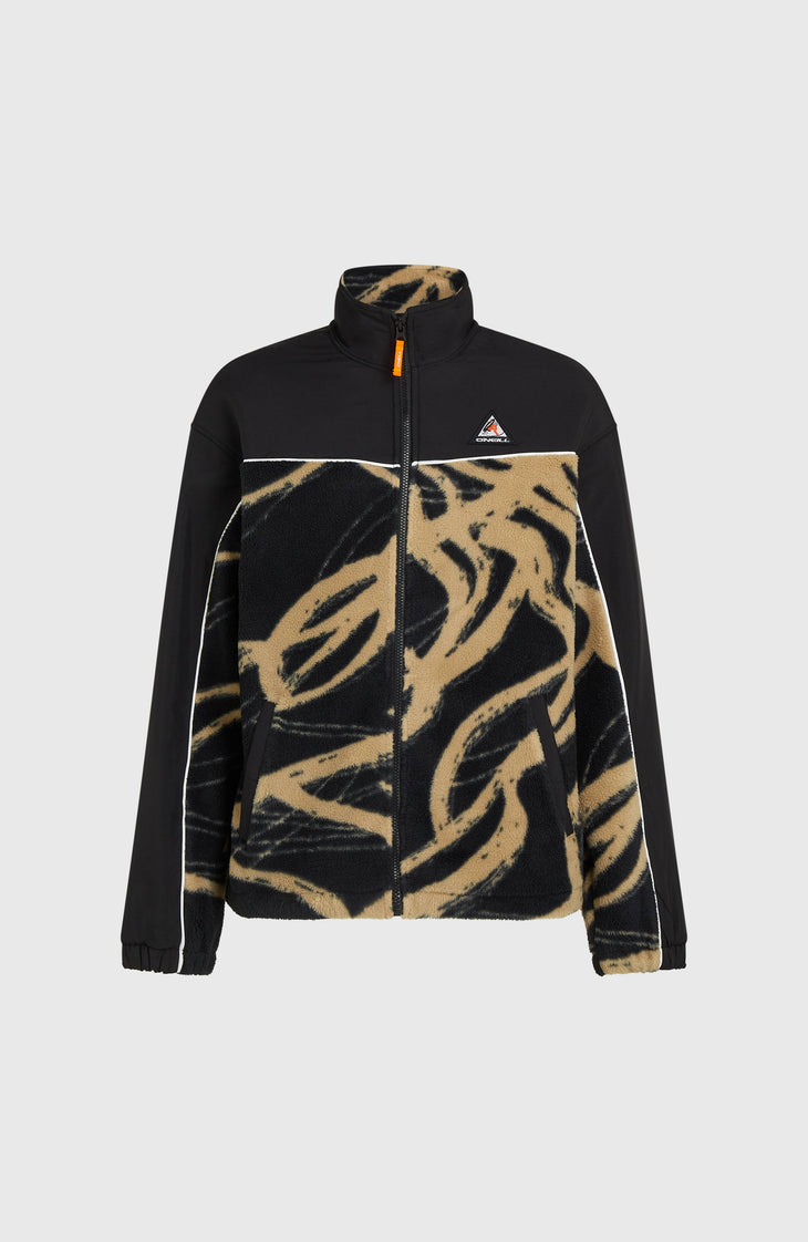 FWC'Play Hyperfleece-Jacke mit Reißverschluss | Beige Snowtracks