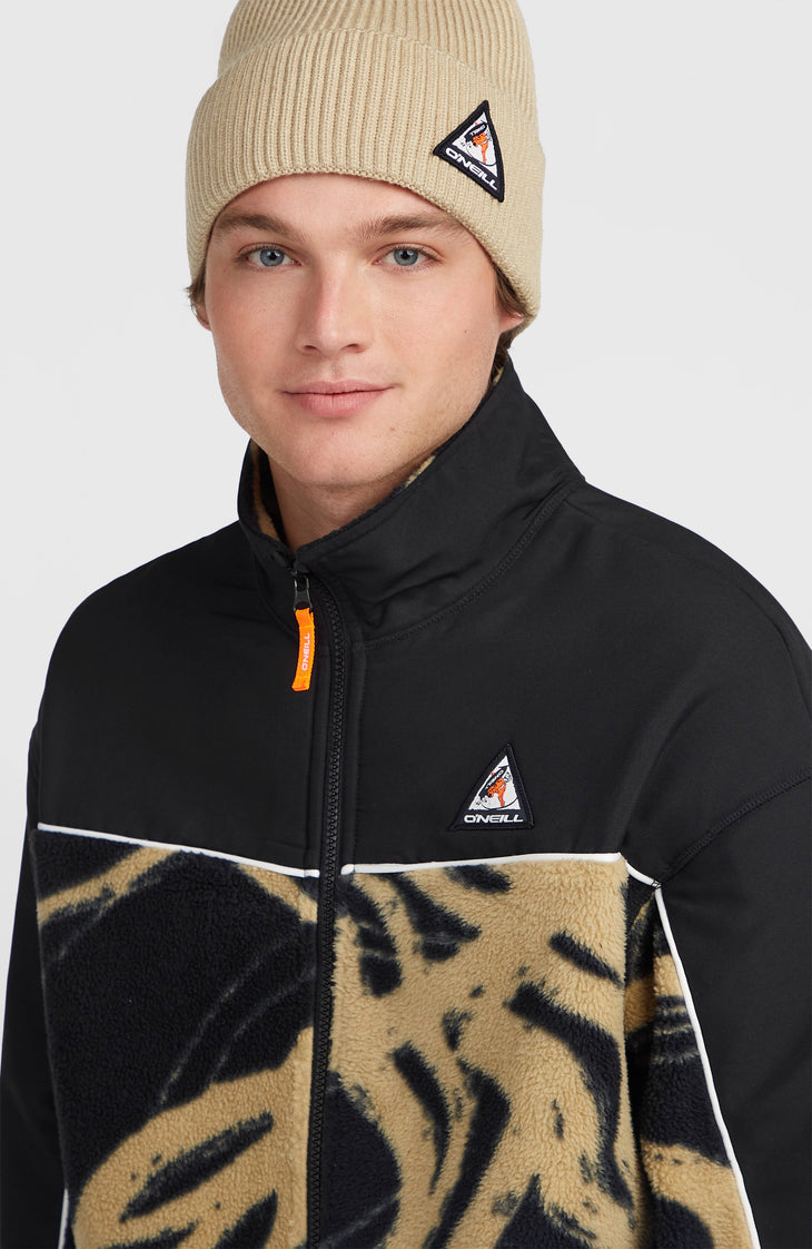 FWC'Play Hyperfleece-Jacke mit Reißverschluss | Beige Snowtracks
