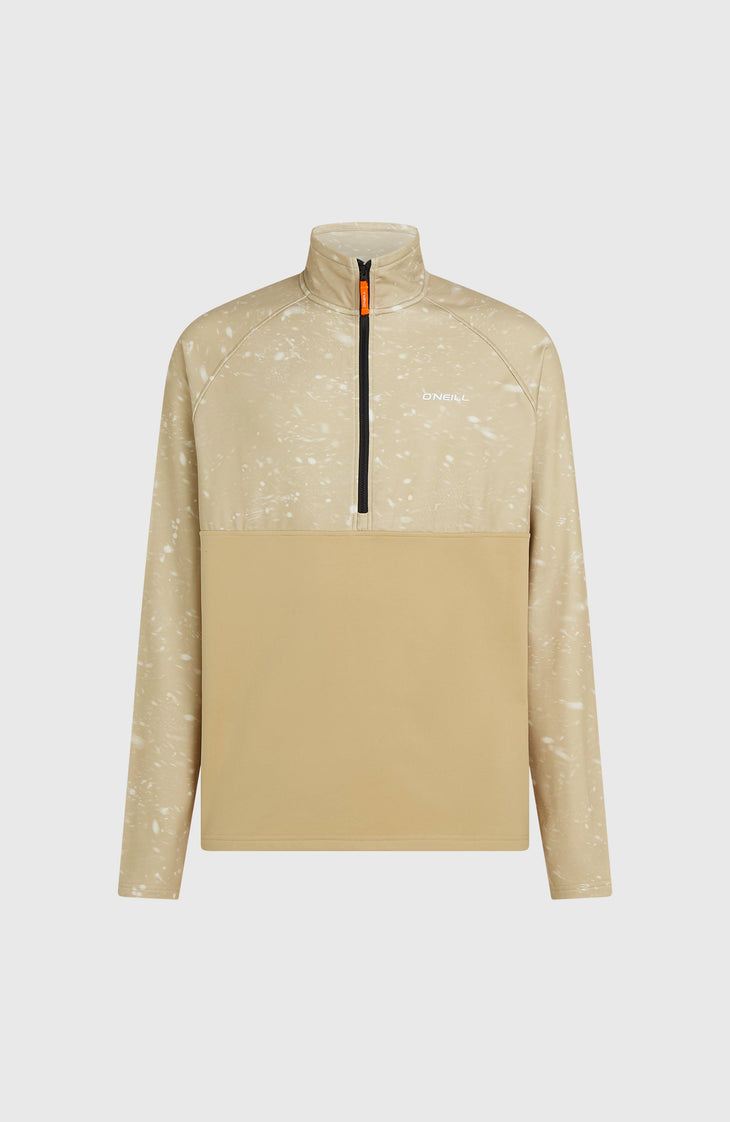 FWC'Cruz Printed Fleecepullover mit Halbreißverschluss | Beige Snow Storm
