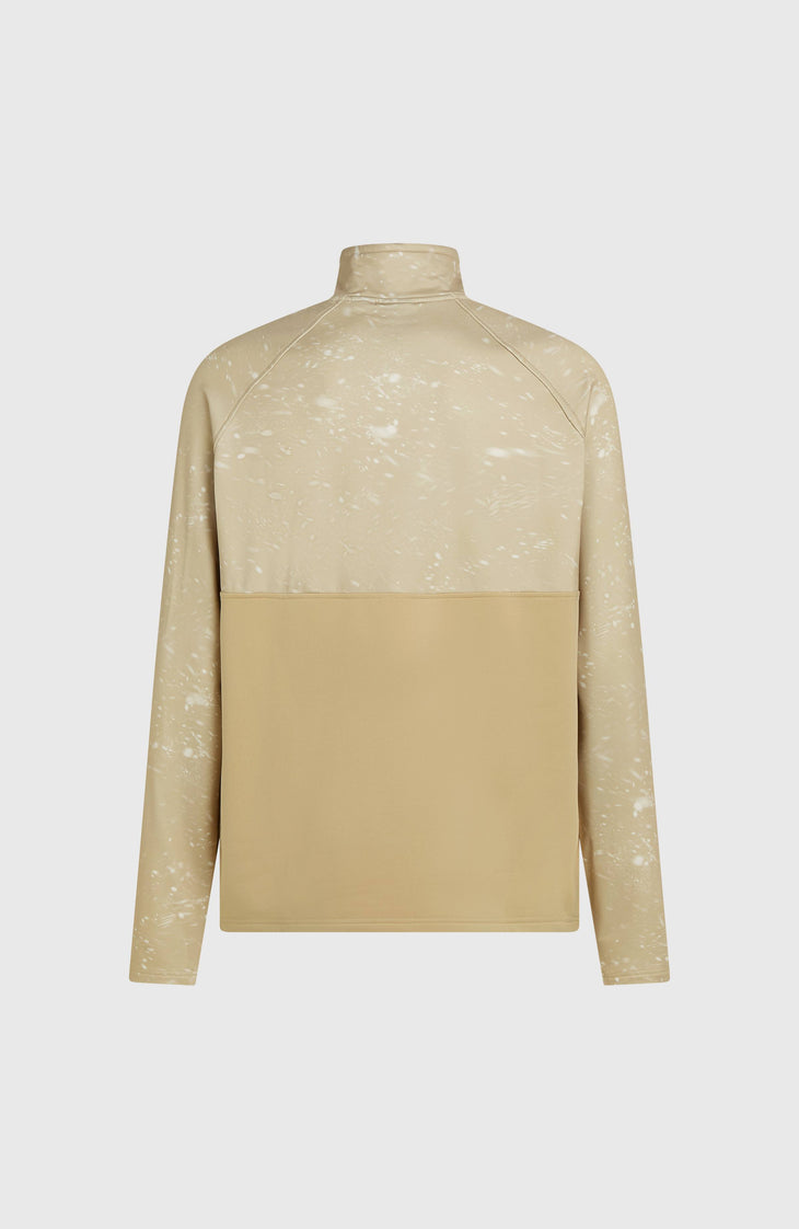 FWC'Cruz Printed Fleecepullover mit Halbreißverschluss | Beige Snow Storm
