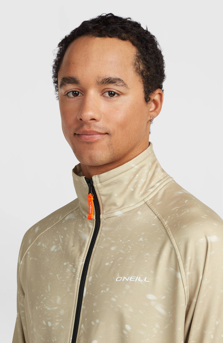 FWC'Cruz Printed Fleecepullover mit Halbreißverschluss | Beige Snow Storm