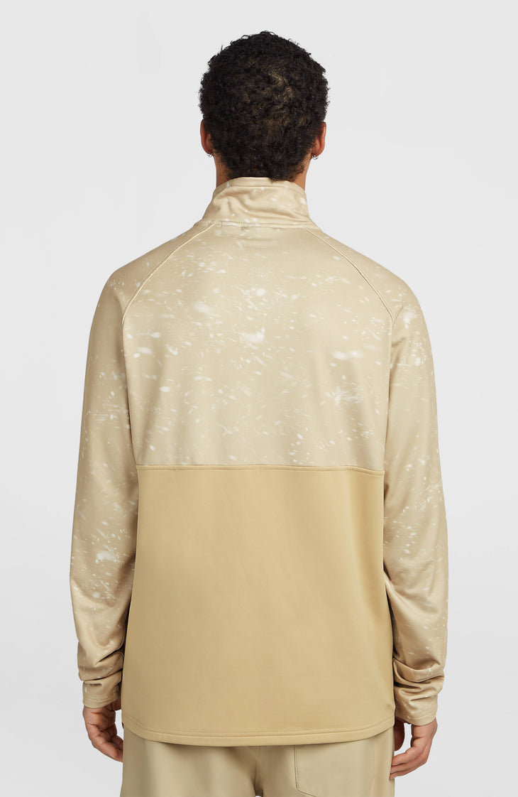 FWC'Cruz Printed Fleecepullover mit Halbreißverschluss | Beige Snow Storm