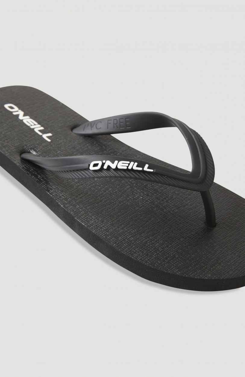 Nahaufnahme der schwarzen Profile Sandalen mit kleinem Logo für Herren, Riemen mit Logo-Schriftzug