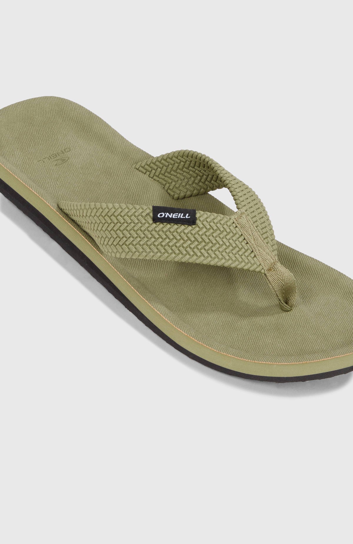 Chad Sandalen für Herren, grün, Nahaufnahme des Riemens mit Logo-Label