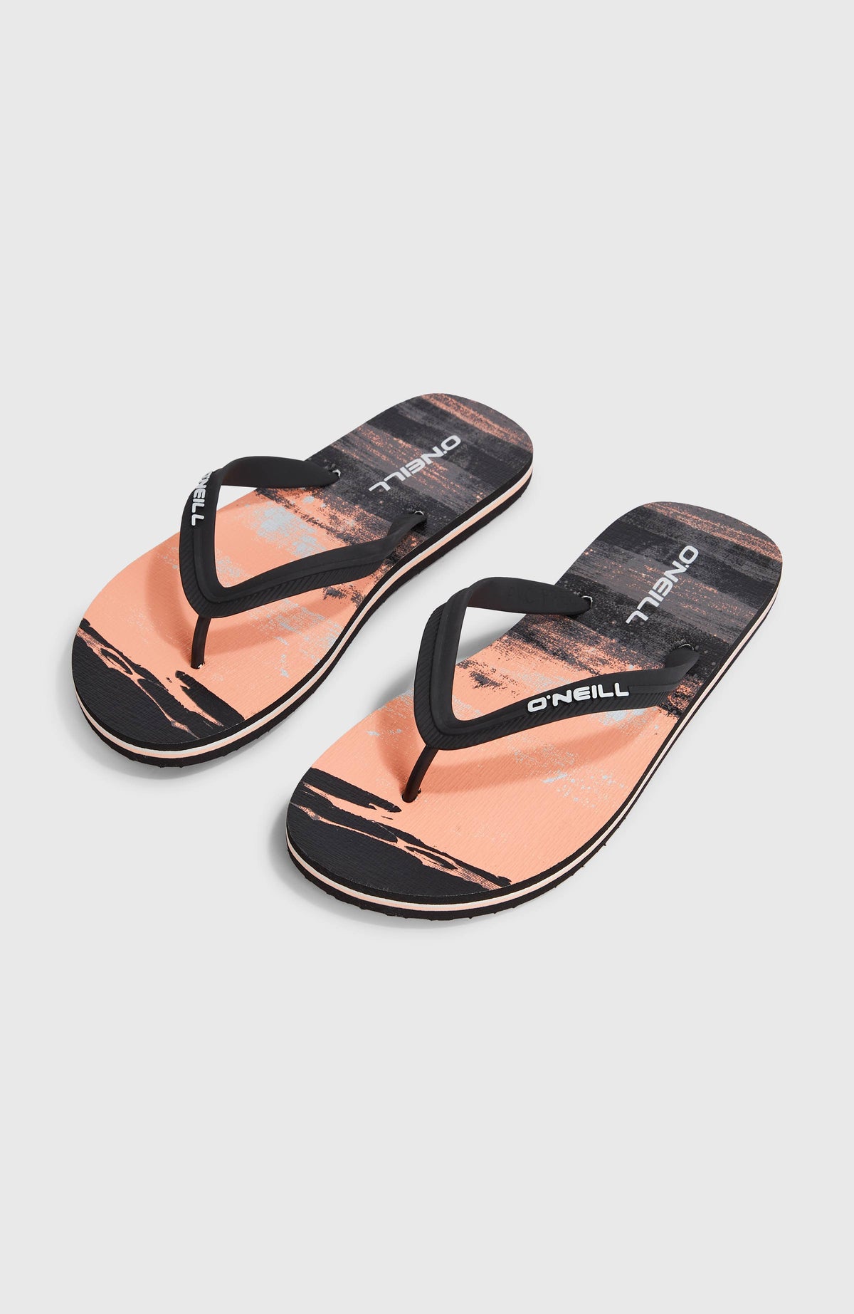 O'Neill Profile Graphic Sandalen für Herren, pink mit Grafikmuster in Schwarz, freigestellt von schräg oben