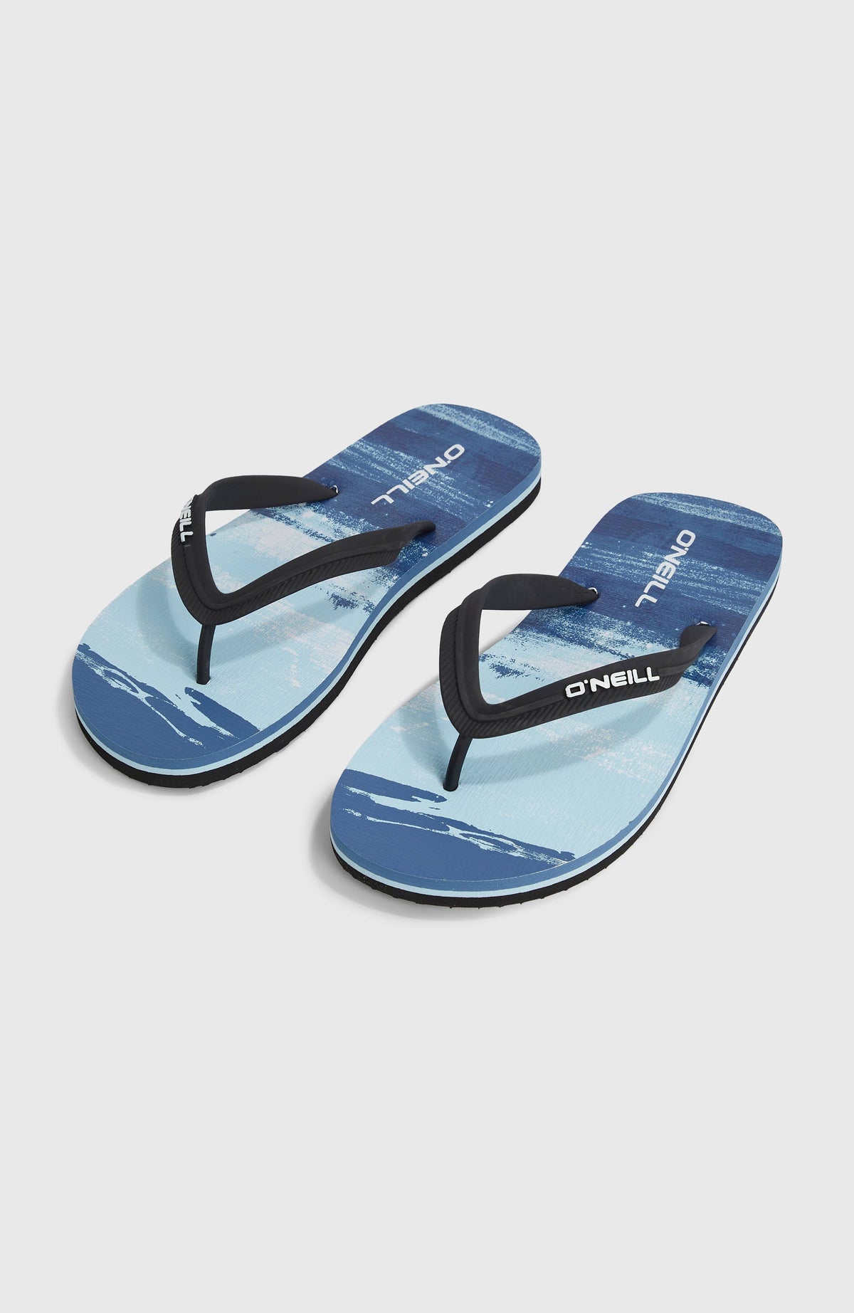 O'Neill Profile Graphic Sandalen für Herren, blau mit Grafikmuster in Hellblau, freigestellt von schräg oben