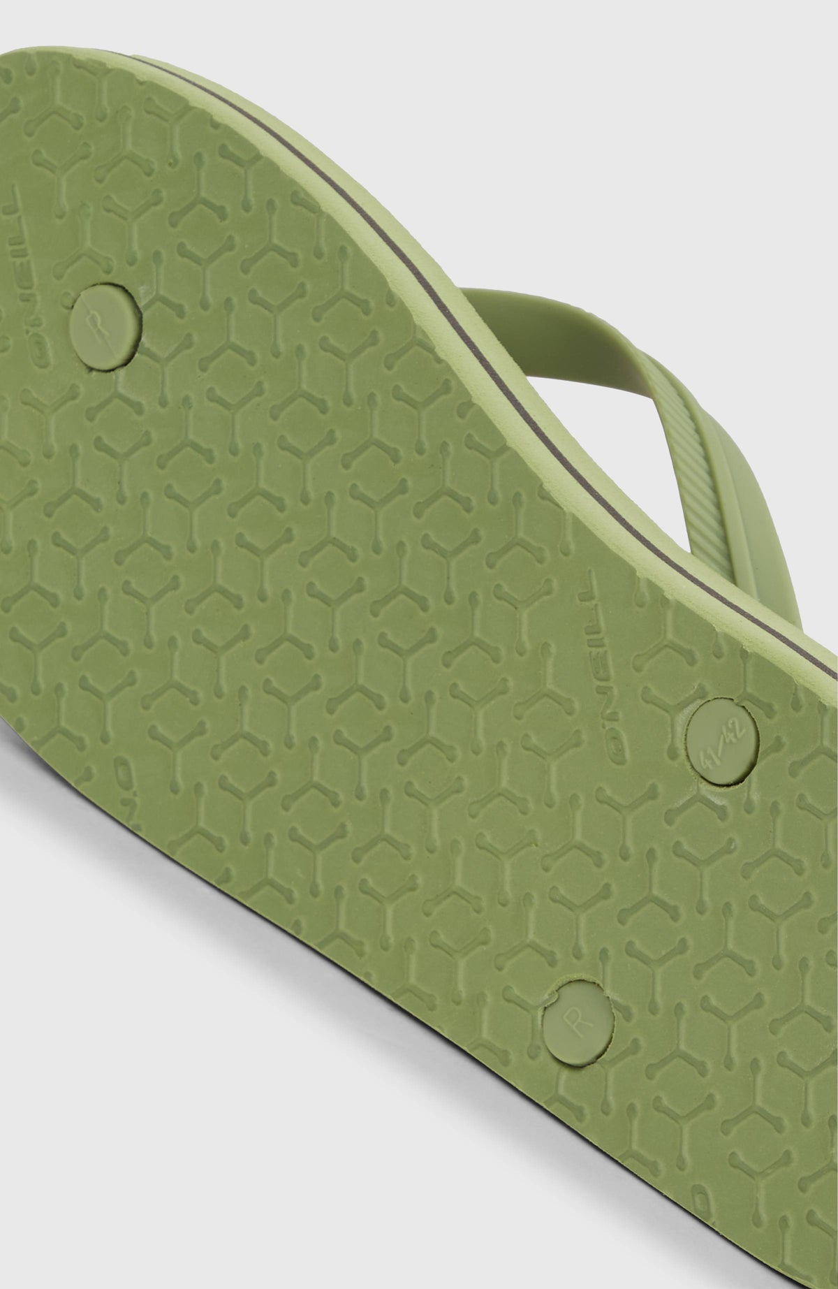 Profile Logo Sandalen für Herren, grün, Nahaufnahme der strukturierten Laufsohle von unten