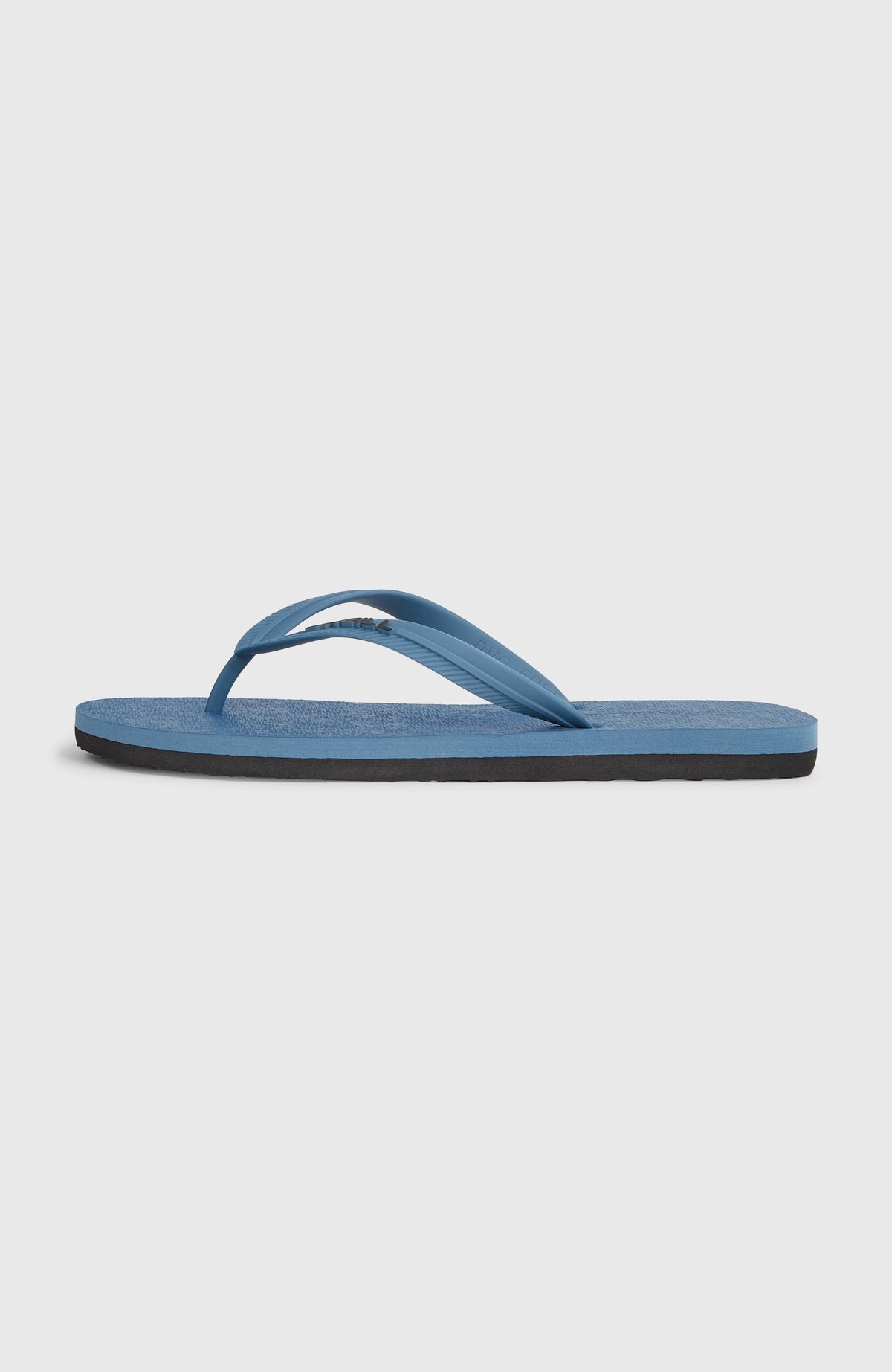 Profile Small Logo Sandalen für Herren, blau, freigestellt von der Seite mit flacher Sohle