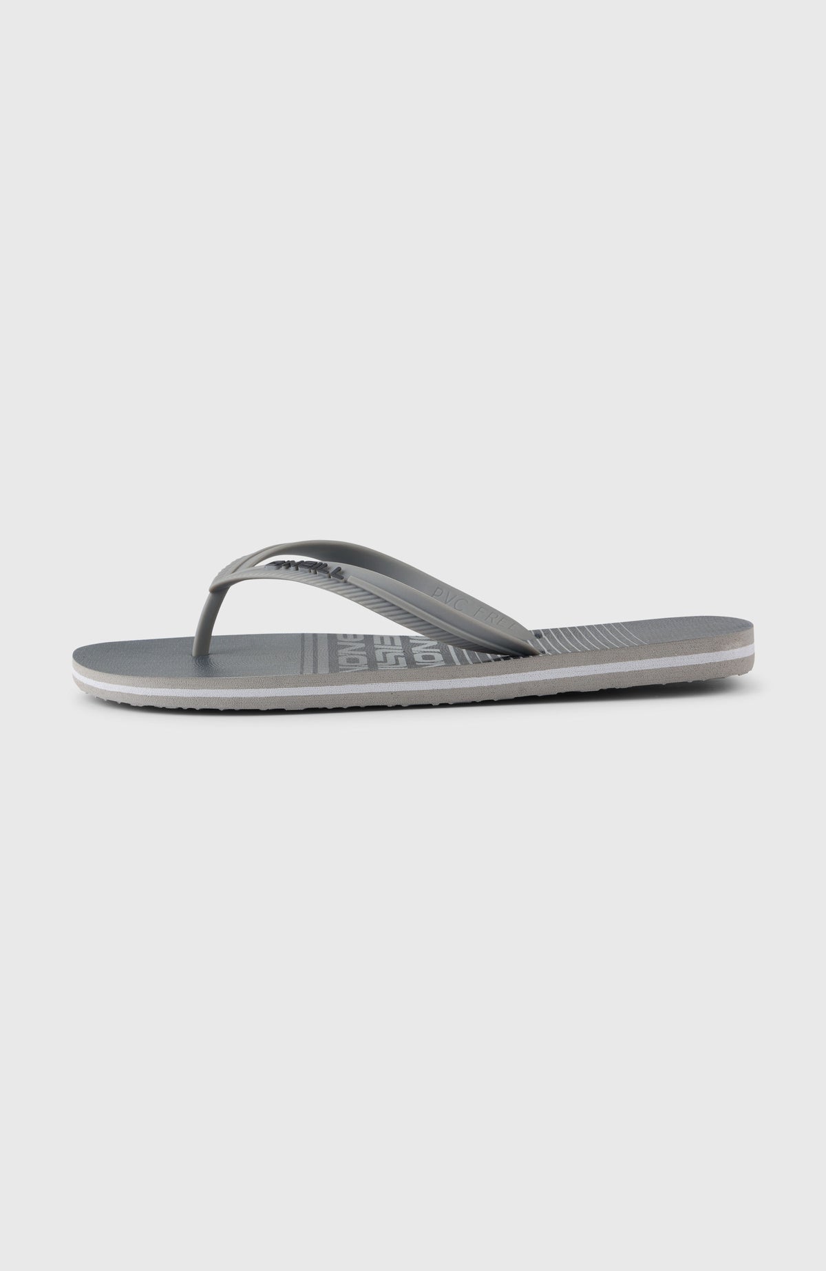Profile Graphic Sandalen für Herren, schwarz mit Streifenmuster in Grau, freigestellt in der Seitenansicht