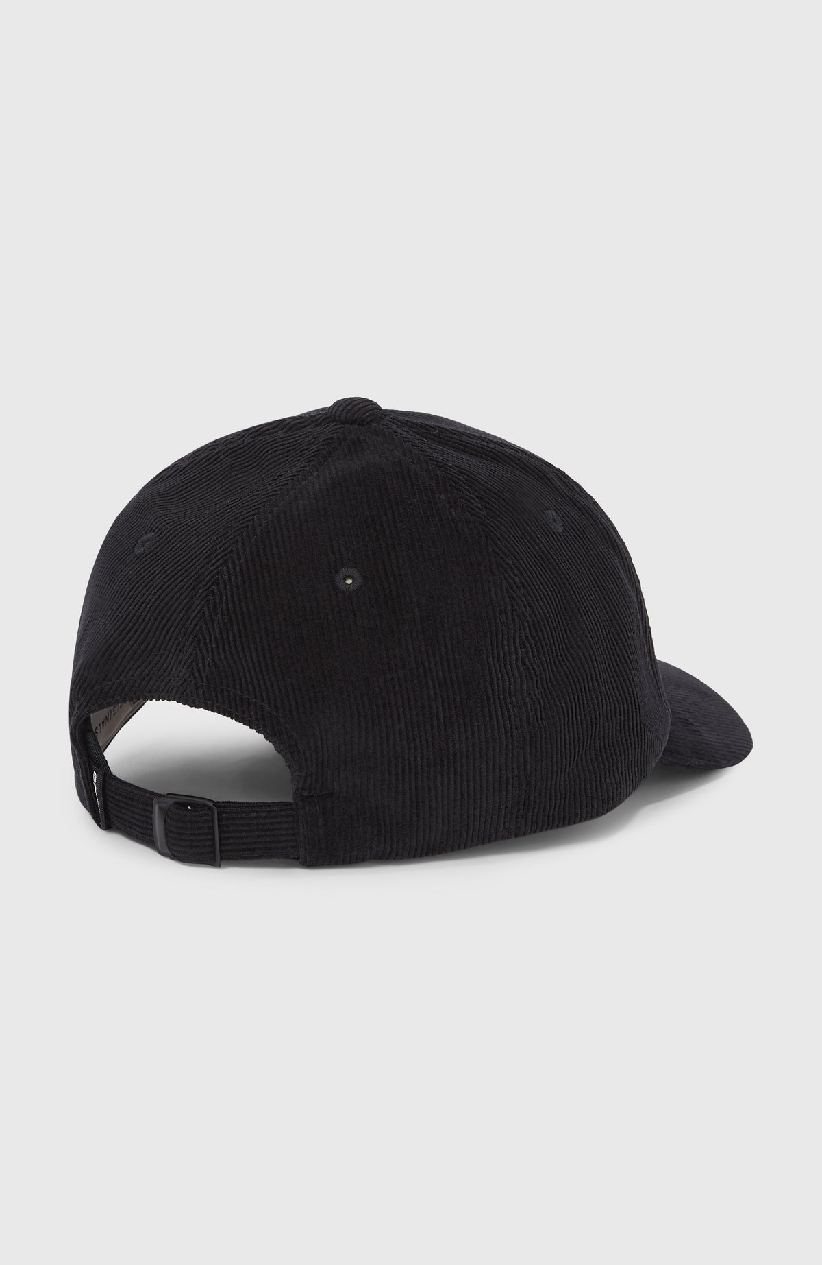 O'Riginals Cord-Cap, schwarz, freigestellt von hinten mit verstellbarem Riemenverschluss