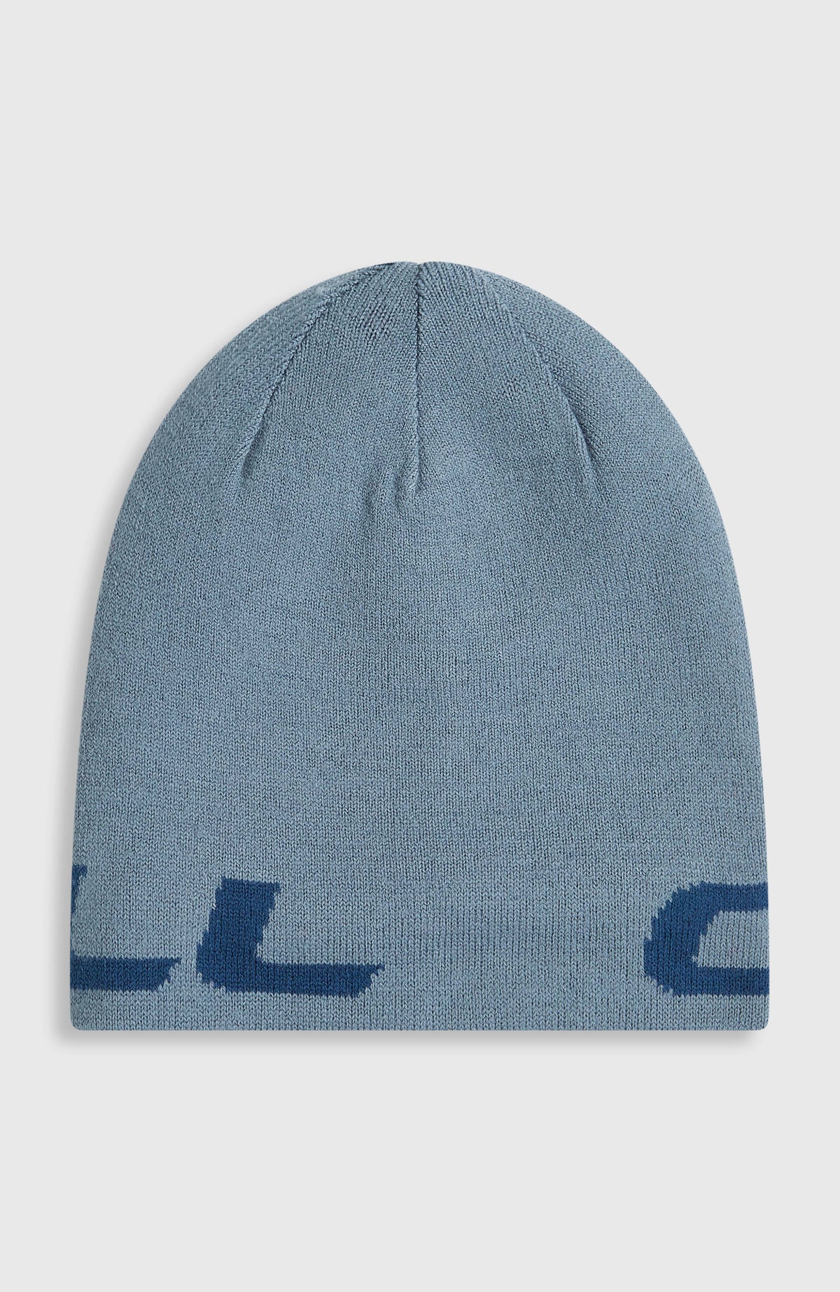 FWC'Peak Fire Beanie für Herren, blau mit Logo-Schriftzug in Dunkelblau, flach liegend von hinten