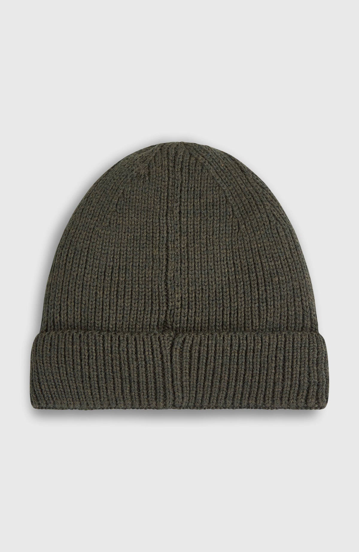Bouncer Beanie für Herren, grau, freigestellt von hinten mit umgeschlagenem Saum und vertikaler Naht