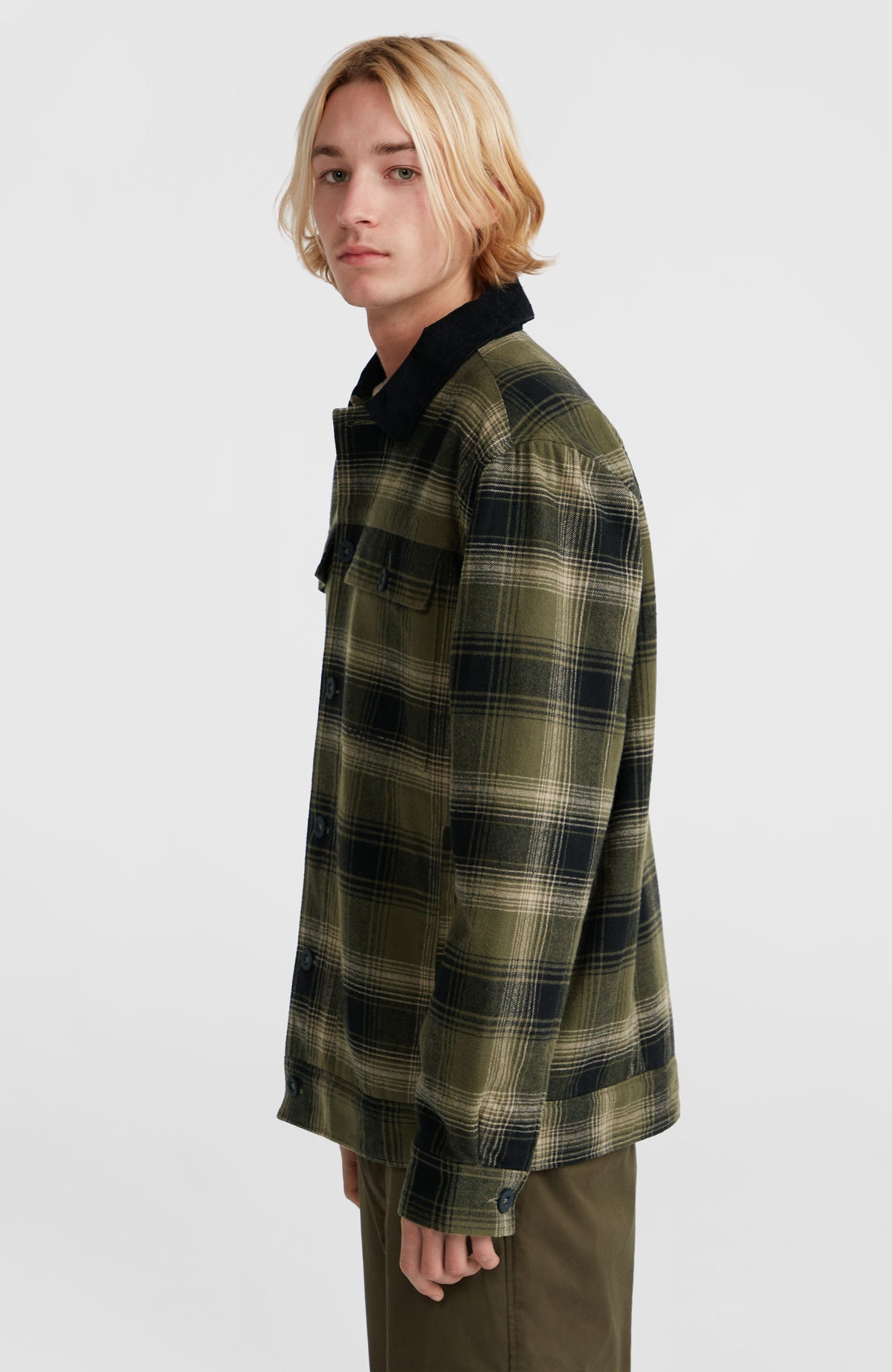 Jacke mit Fleecefutter | Green Check Small
