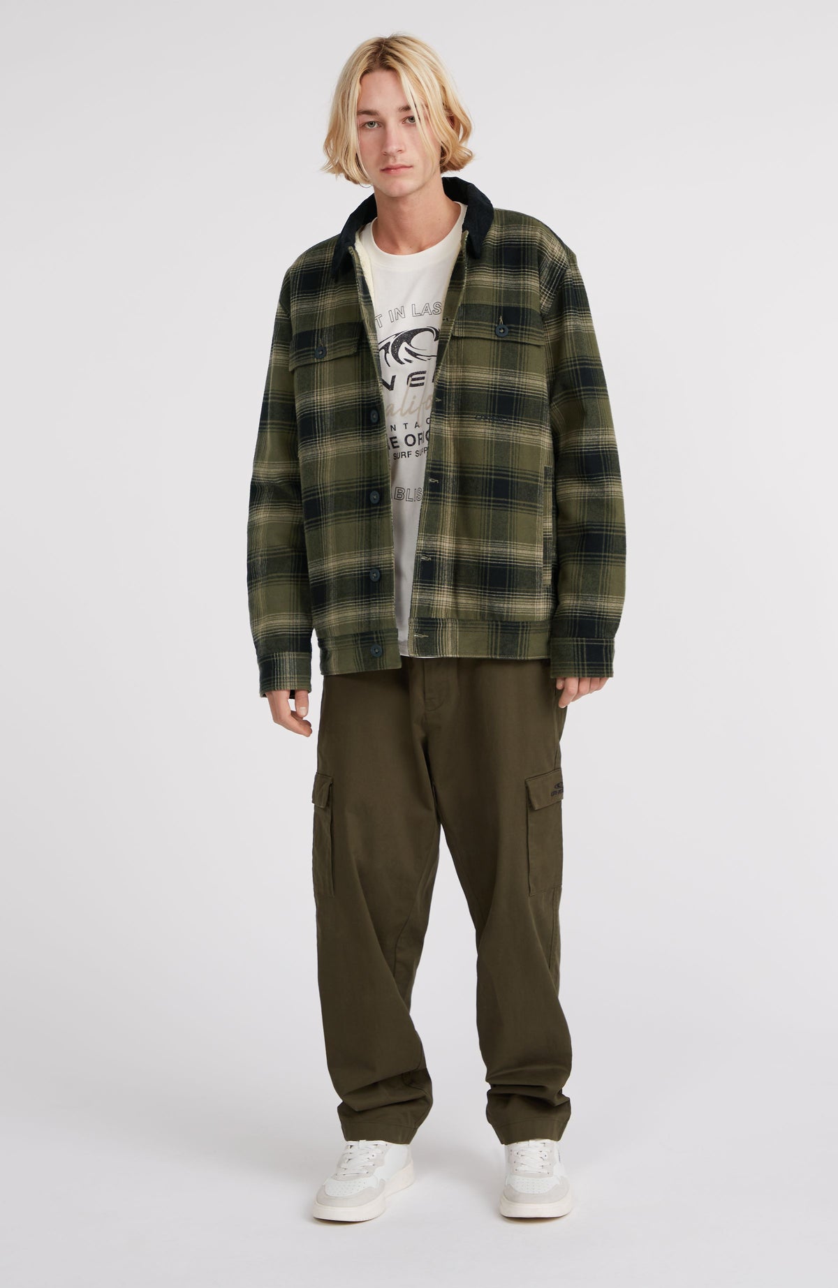 Jacke mit Fleecefutter | Green Check Small