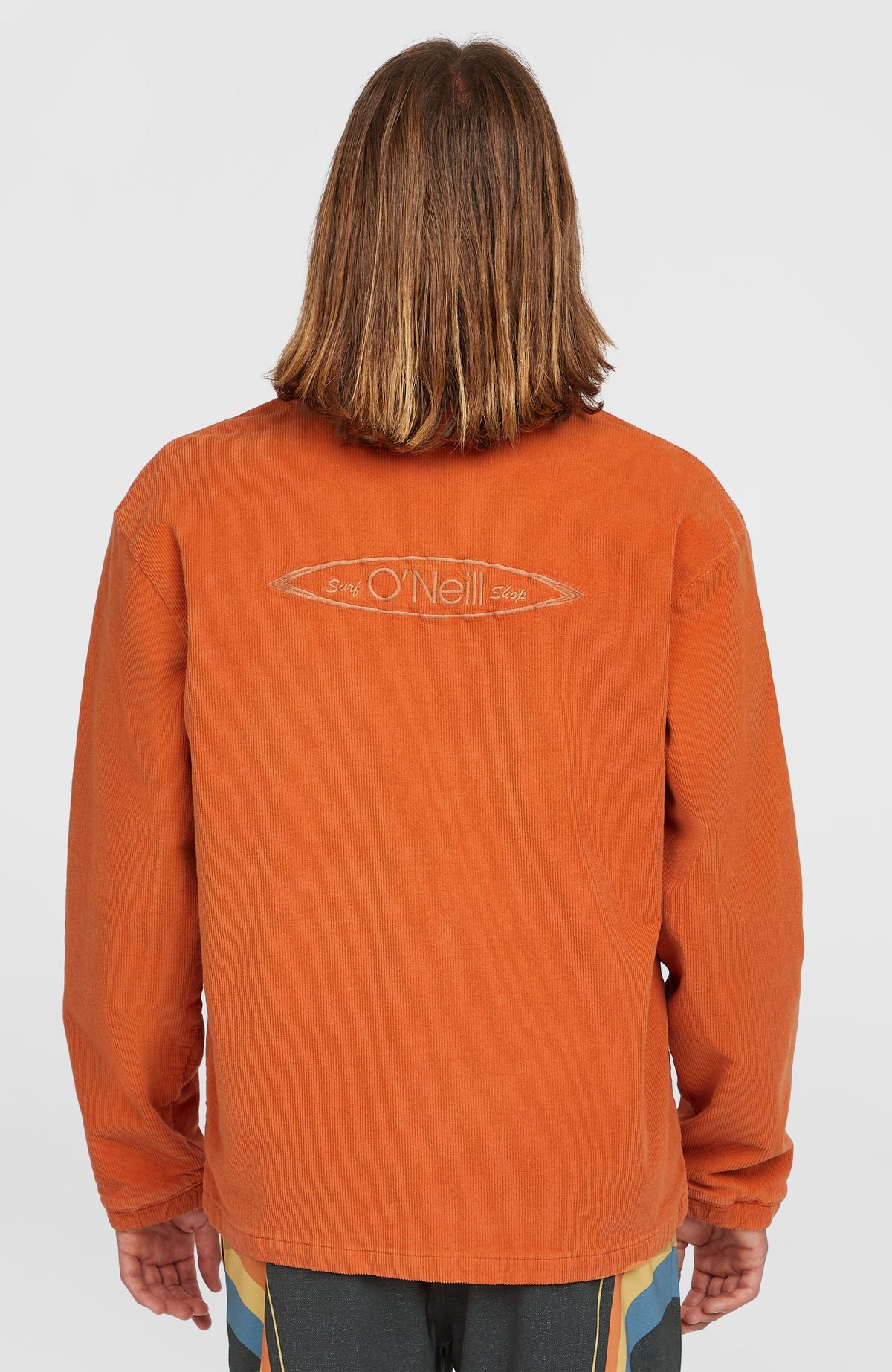 Cord Coach Jacke für Herren, orange, Rückansicht am Model