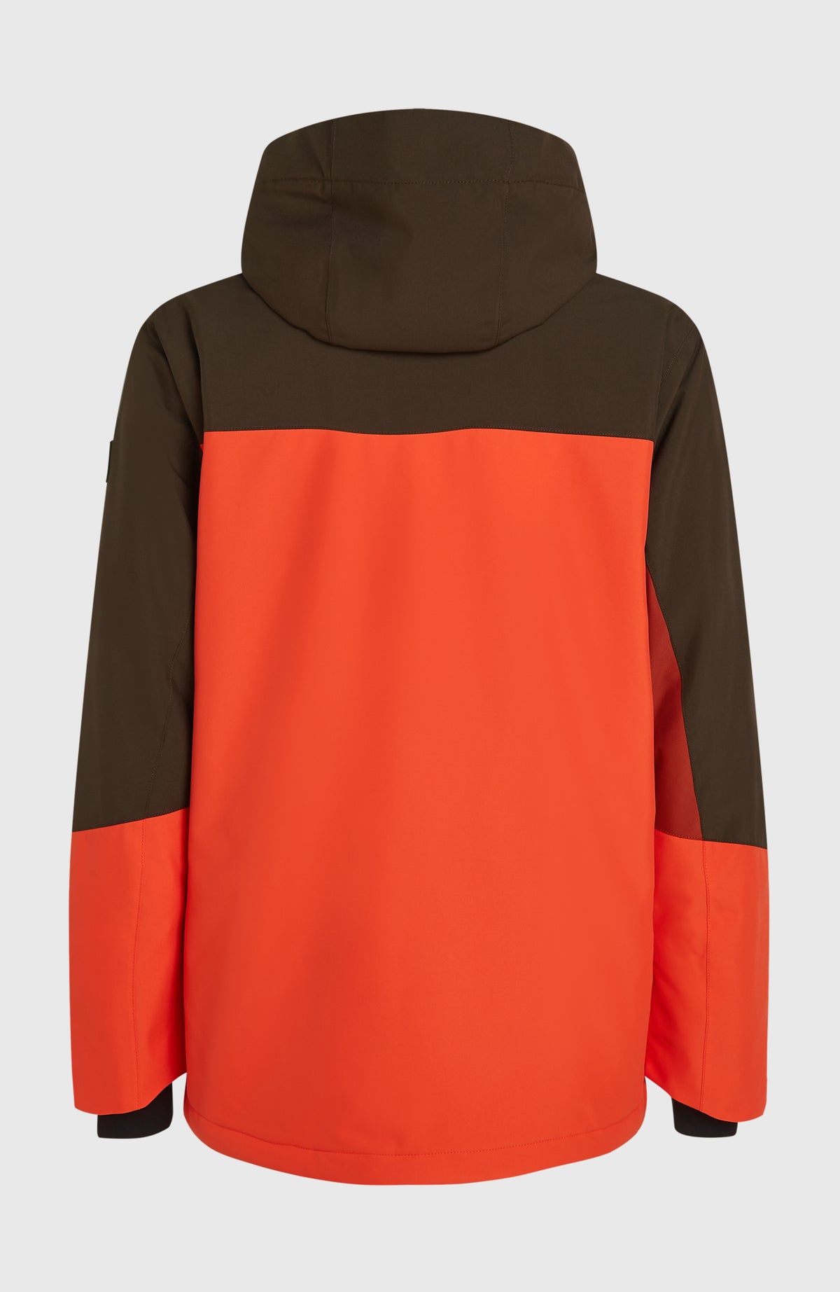 Braune FWC'Cruz Triple Skijacke für Herren, freigestellt von hinten mit Kapuze