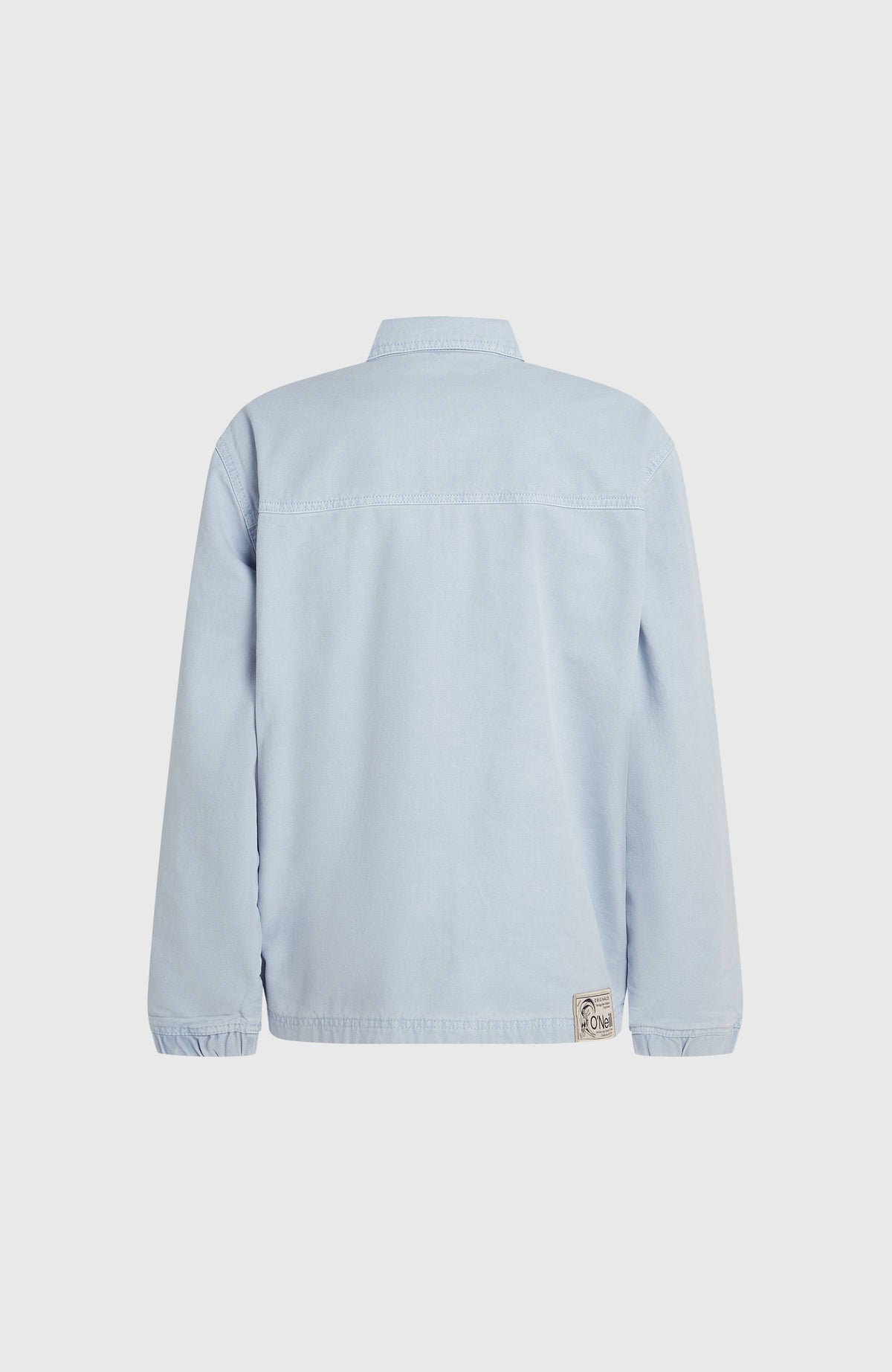 Blaue O'Riginals Jacke für Herren, freigestellt von hinten mit Logo-Aufnäher am Saum