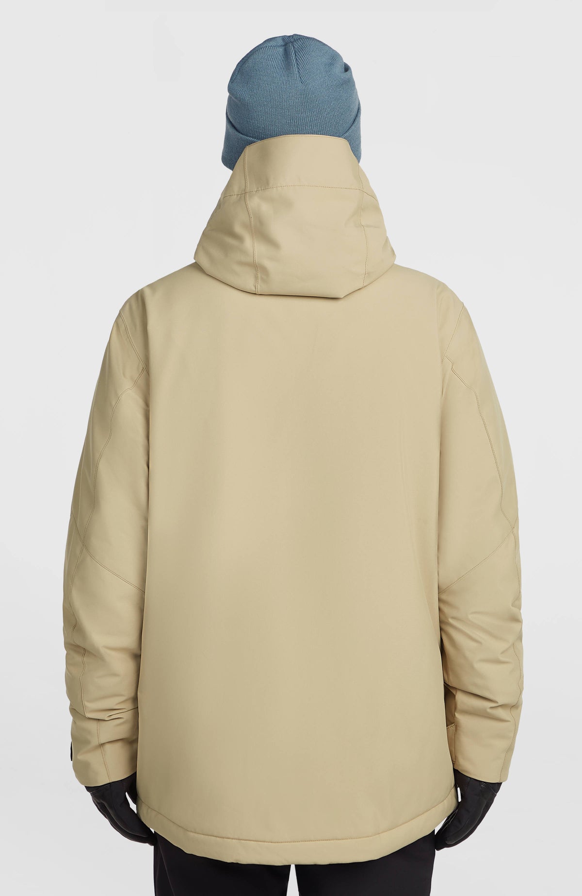 FWC'Cruz Skijacke für Herren, beige, getragen am Model, Rückansicht mit Kapuze