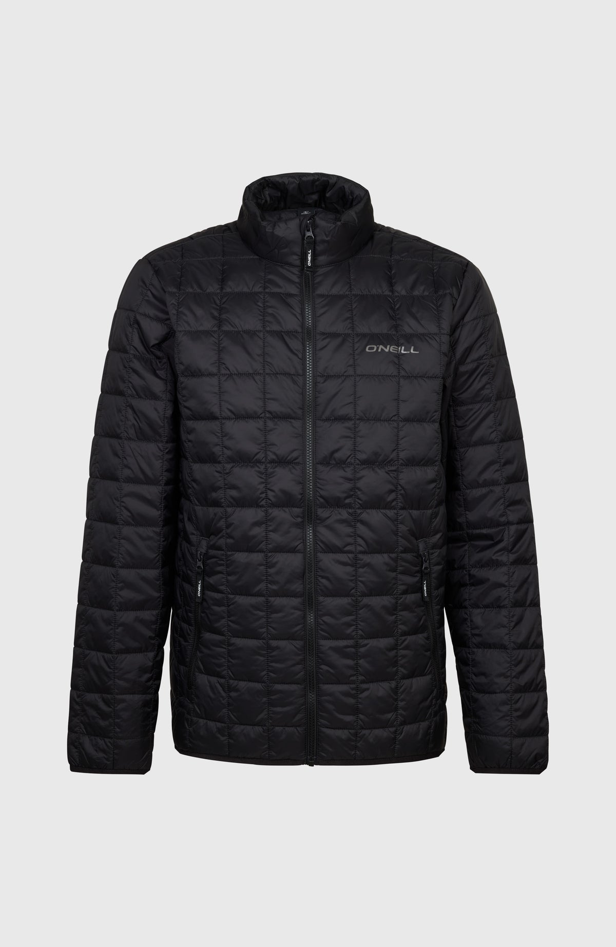 O'Neill Must-Have Isolationsjacke für Herren, schwarz, freigestellt von vorne mit Stehkragen und Reißverschluss