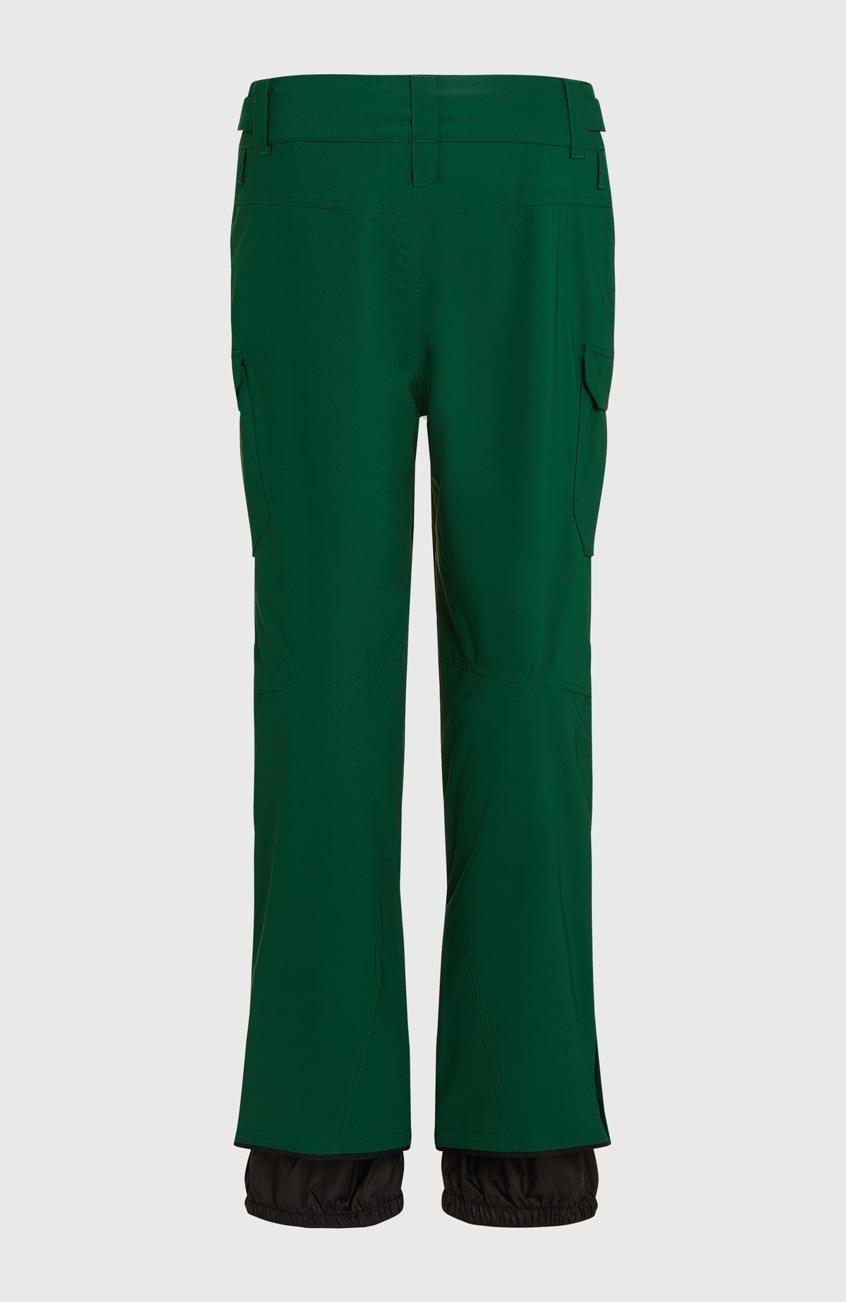 FWC'Peak Cargo-Skihose für Herren, grün, freigestellt von hinten, mit Ziernähten und schwarzem Schneefang