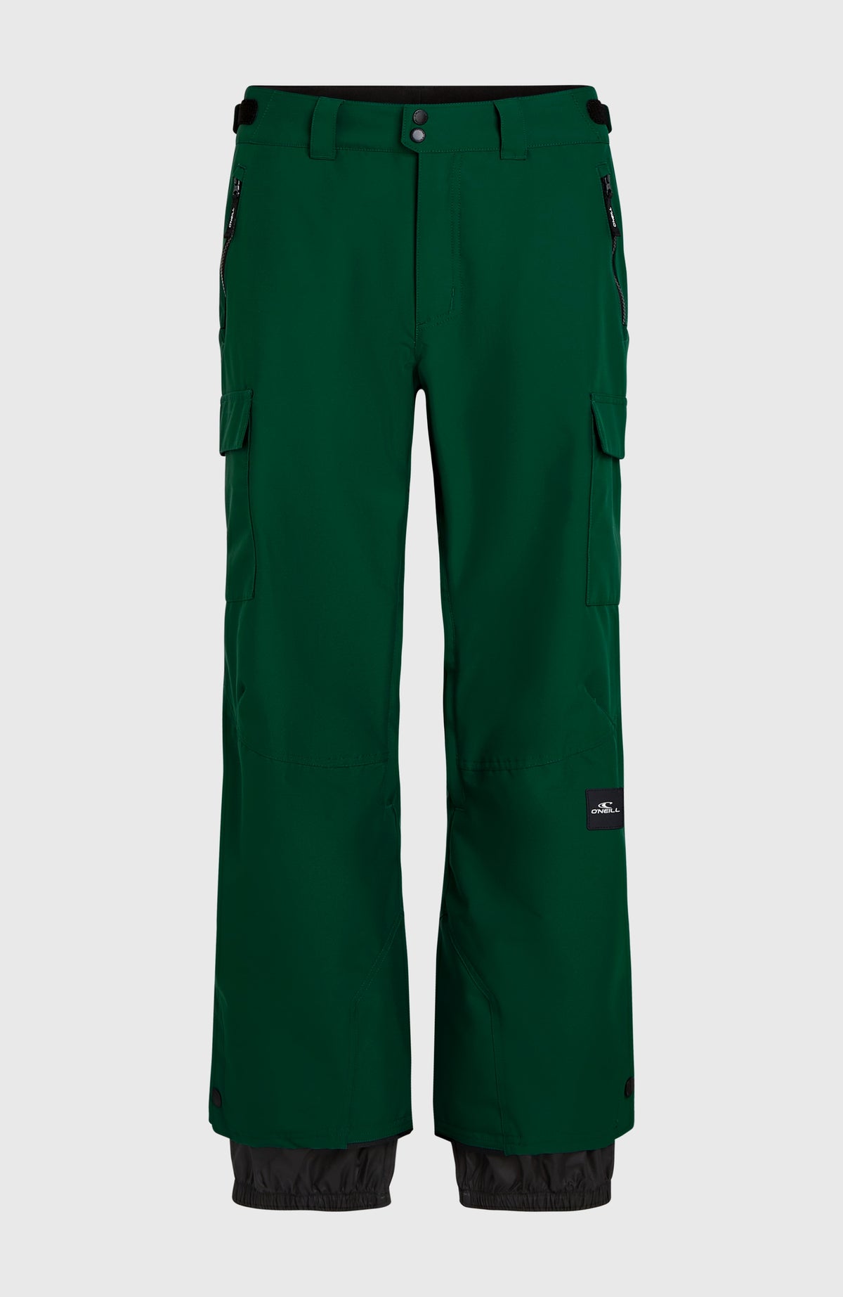 FWC'Cruz Cargo-Skihose für Herren, grün, freigestellt von vorne mit Cargotaschen und Schneefang