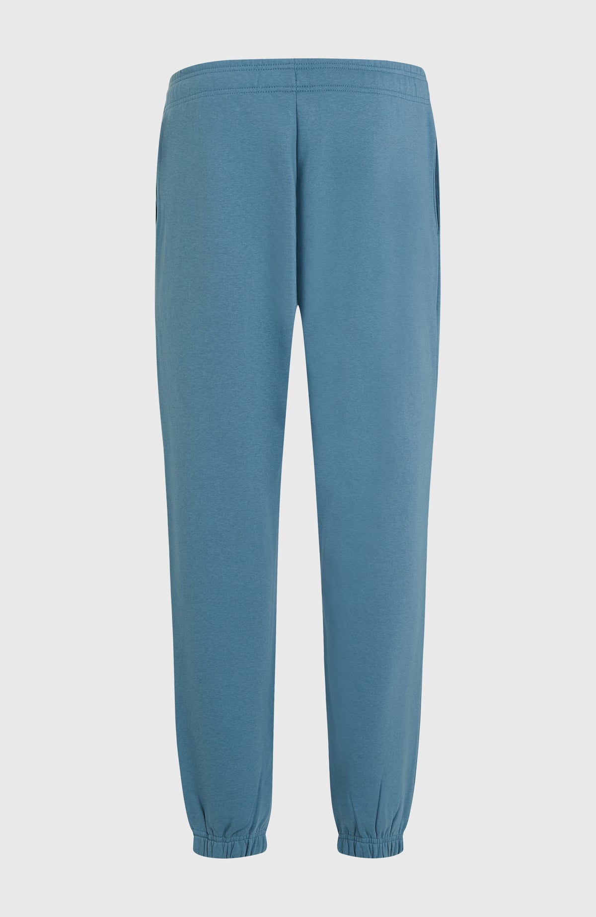 Future Surf Society Jogginghose für Herren, blau, freigestellt von hinten mit elastischem Bund und Beinabschlüssen