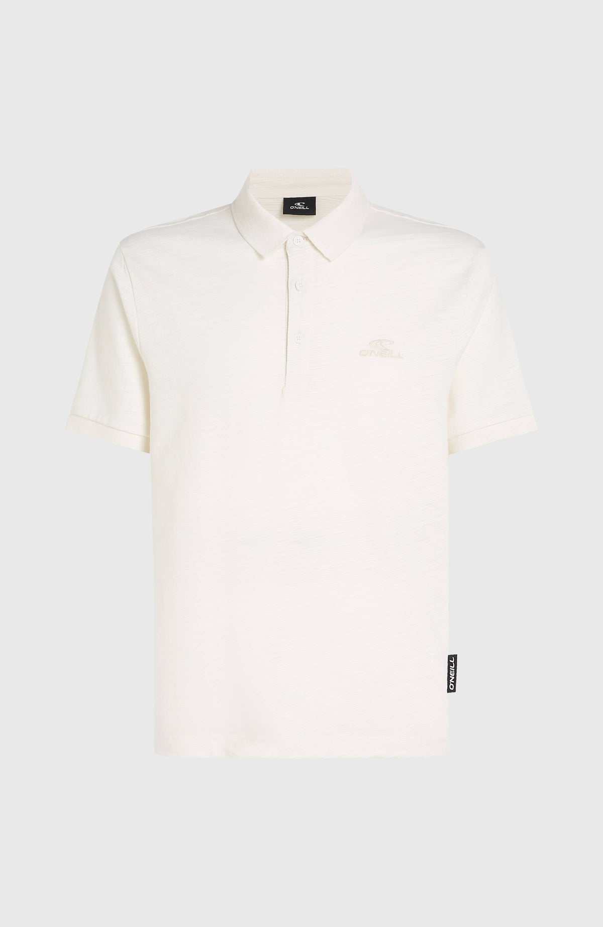 Slub Small Logo Poloshirt für Herren, weiß, freigestellt von vorne