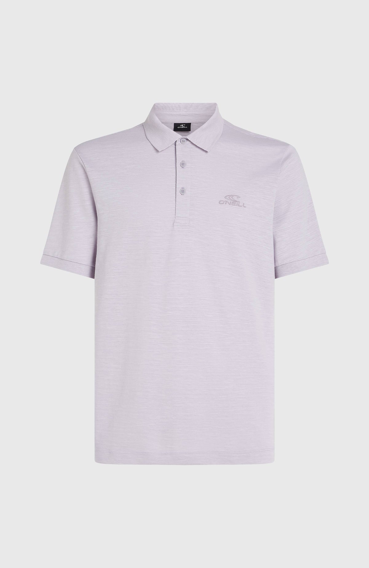 Slub Small Logo Poloshirt für Herren, lila, freigestellt von vorne mit drei Knöpfen