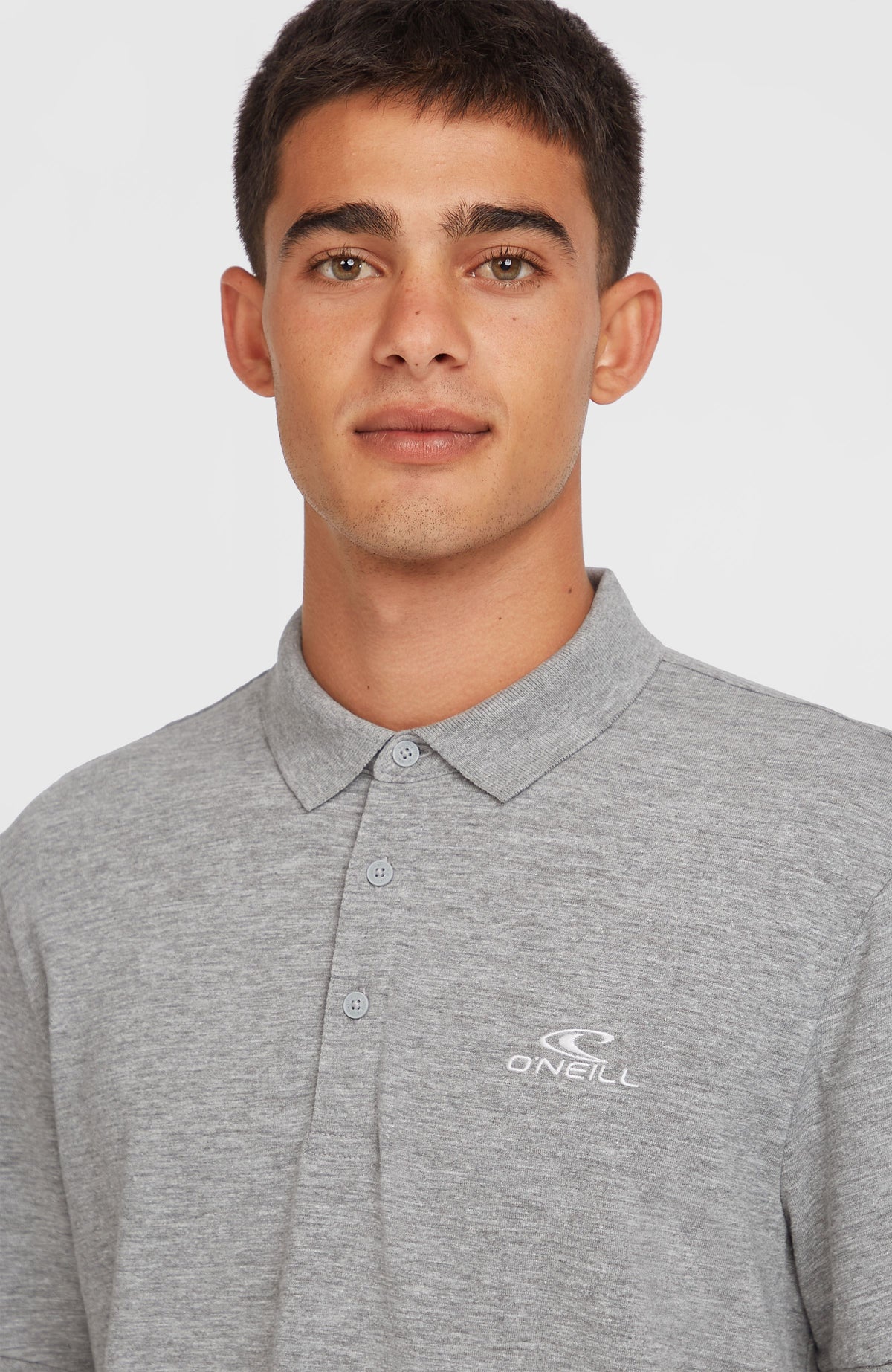 Slub Small Logo Poloshirt | Silver Melee