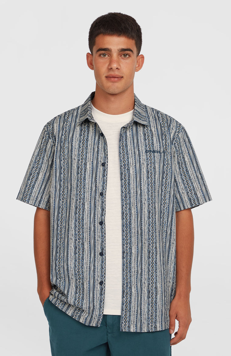 Print-Shirt | Blue Pressed Lines Print-Shirt | Blue Pressed Lines