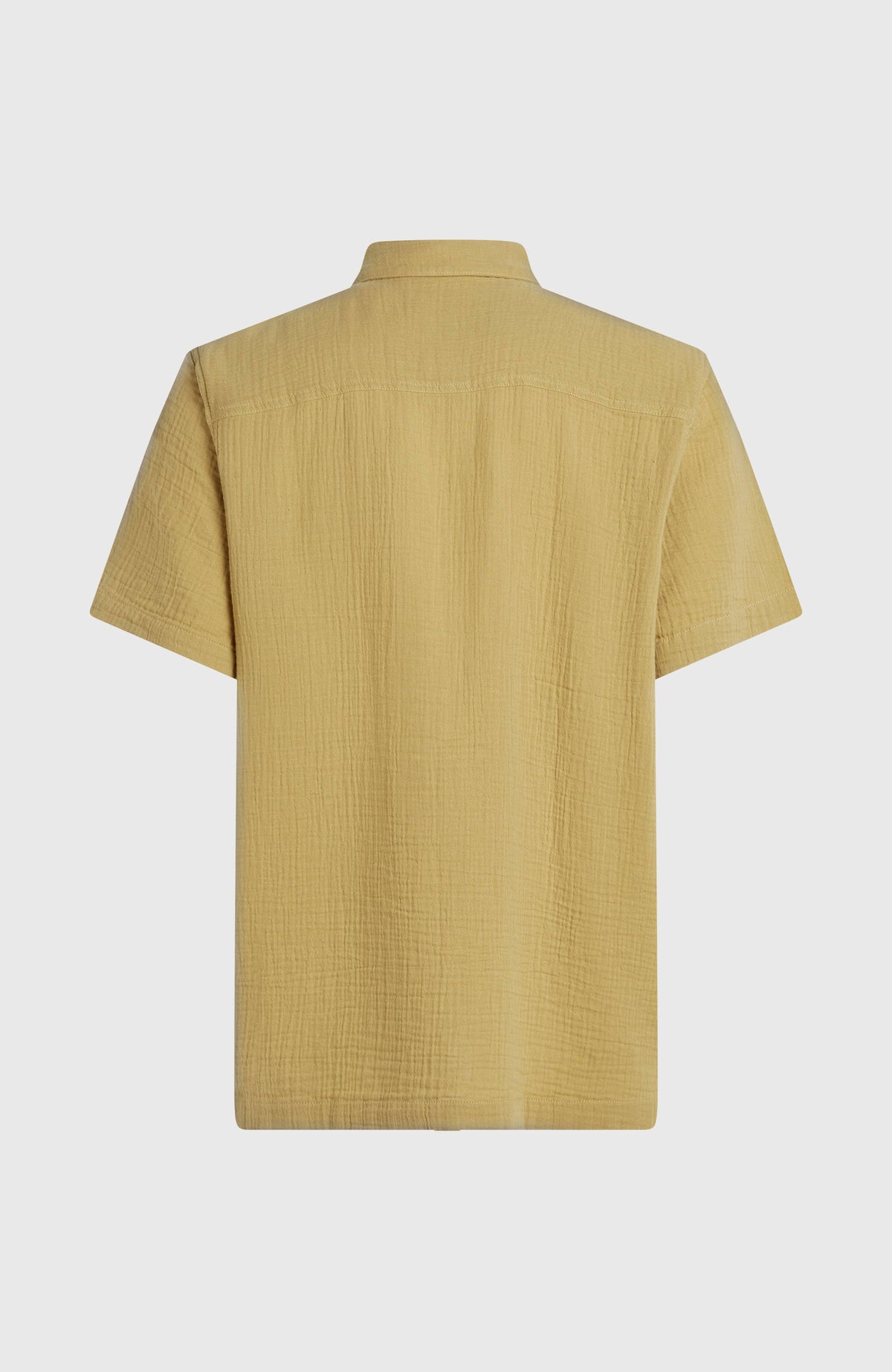 O'Riginals Structure Shirt, beiges Hemd für Herren, freigestellt von hinten mit horizontaler Rückenpasse