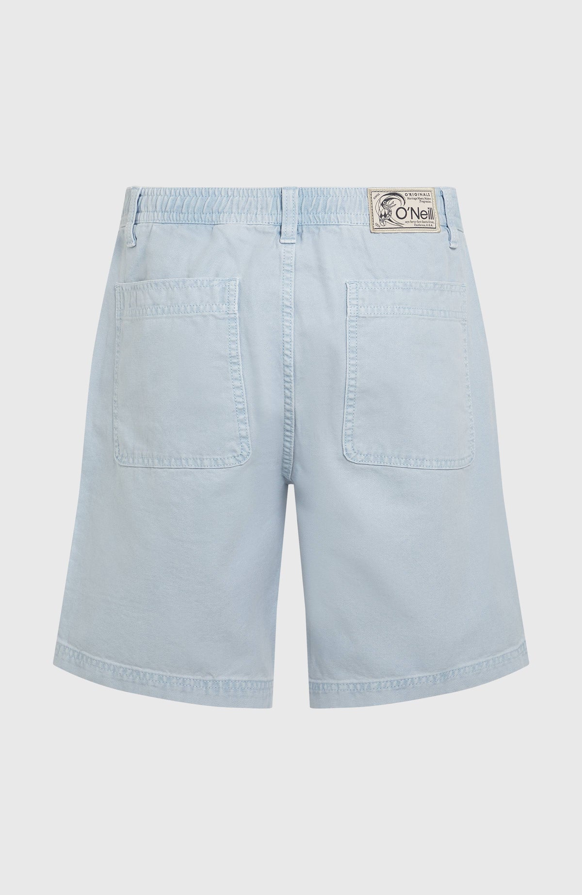 O'Riginals Shorts für Herren, blau, freigestellt von hinten mit aufgesetzten Gesäßtaschen