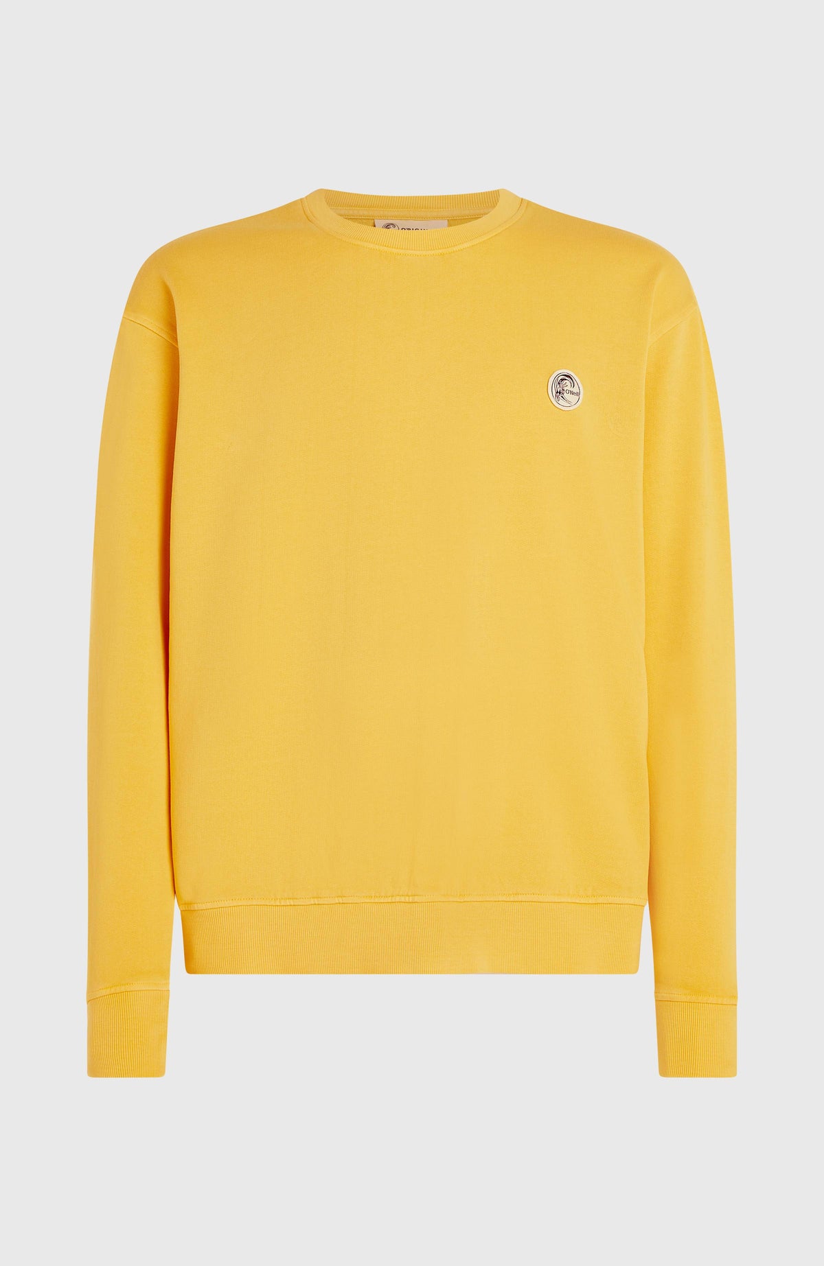 O'Riginals Crew Sweatshirt für Herren, gelb, freigestellt von vorne mit Rundhalsausschnitt